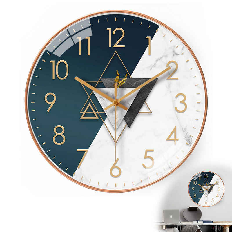 Cbei Wanduhr 30 cm große Kunst-Wanduhr Deko-Uhren Quartz Lautlos aus Metall Uhr (Ohne Tickgeräusche Küchenuhr für Wohnzimmer, Zimmer, Büro, Restaurant)