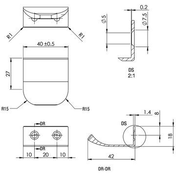 SO-TECH® Möbelgriff BLANKETT TOMMY Edelstahloptik gebürstet 40 - 350 mm, 40 - 350 mm incl. Schrauben