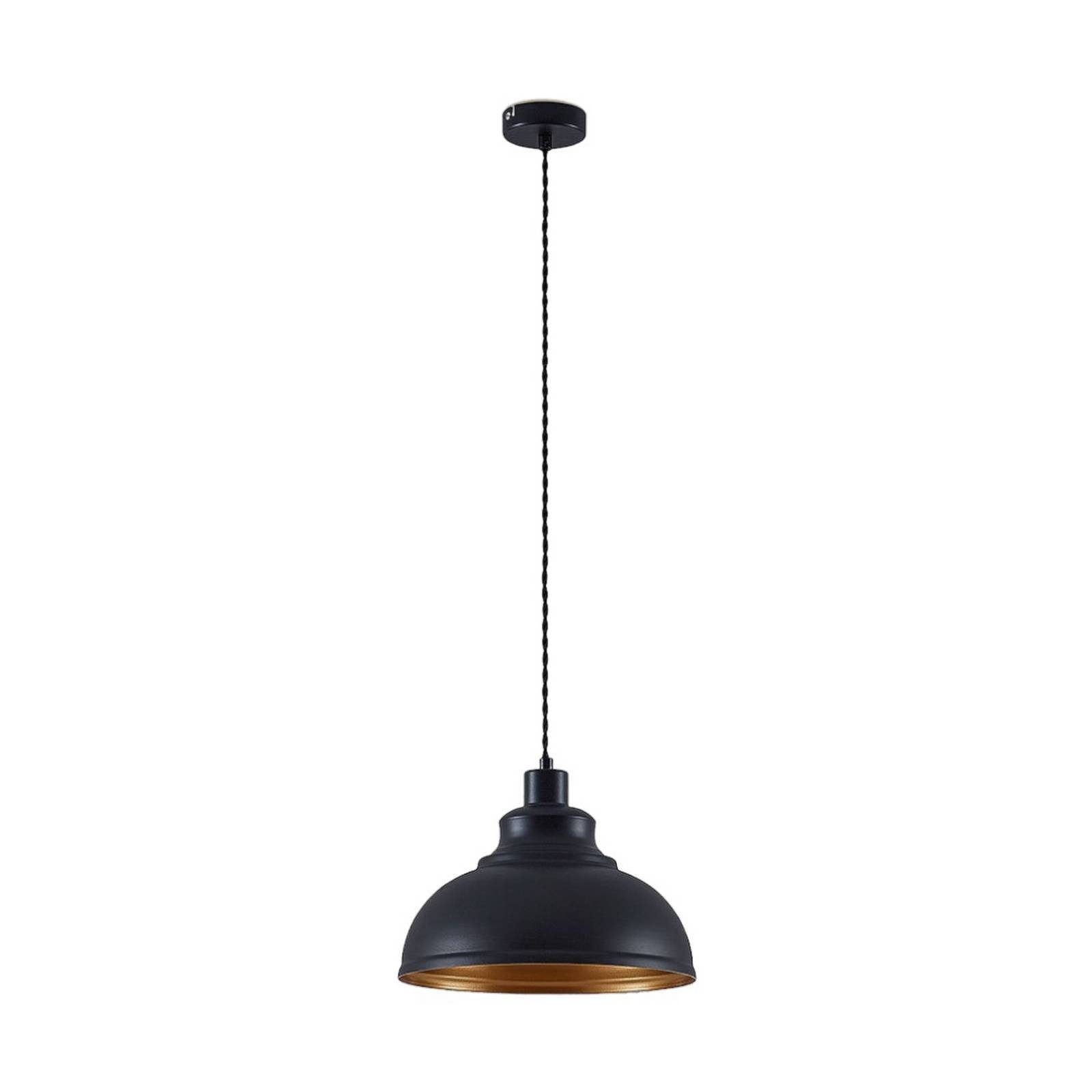Lindby Hängeleuchte Albertine, Metall, Schwarz IP20, 1 x 60 W günstig online kaufen
