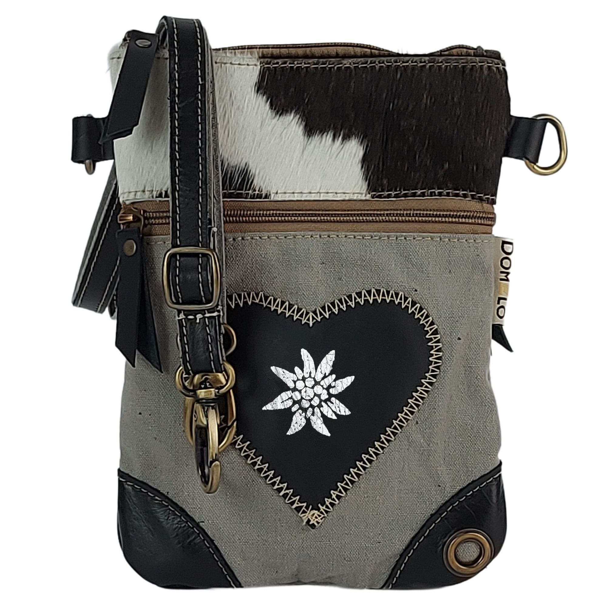 Domelo Trachtentasche kleine Oktoberfest Tasche, schwarze Dirndltasche, Unikate Trachtentasche