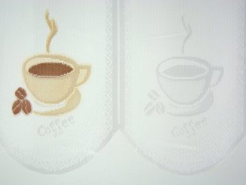 Scheibengardine Scheibengardine Kaffee Tasse, Höhe 60cm, transparent, Clever-Kauf-24, transparent