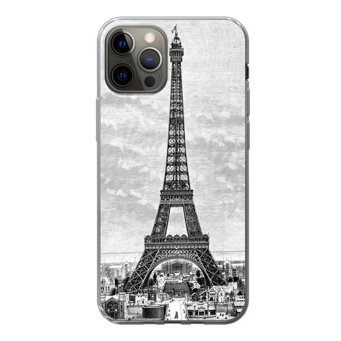 MuchoWow Handyhülle Eine Illustration des Eiffelturms aus dem 19. Jahrhundert Handyhülle Apple iPhone 13 Pro Smartphone-Bumper Print Handy