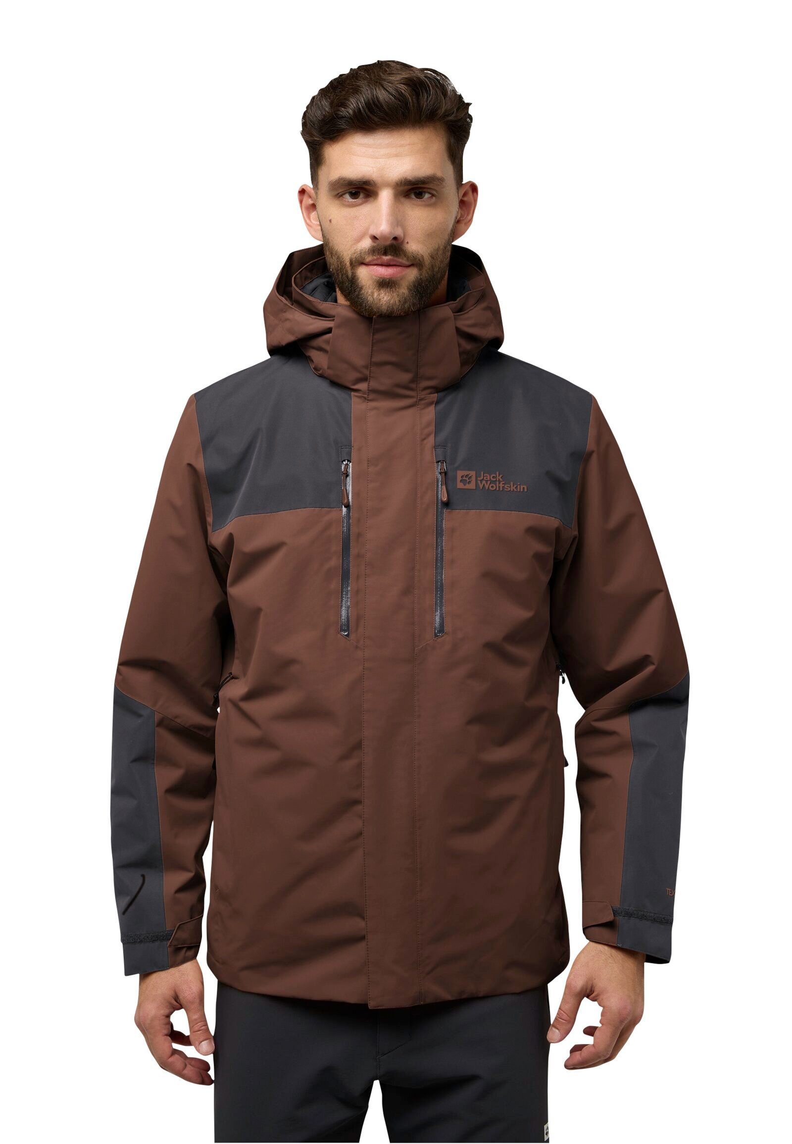 Winterjacke Jasper 3in1 2025 (wasser-winddicht, atmungsaktiv, warm) braun/schwarz