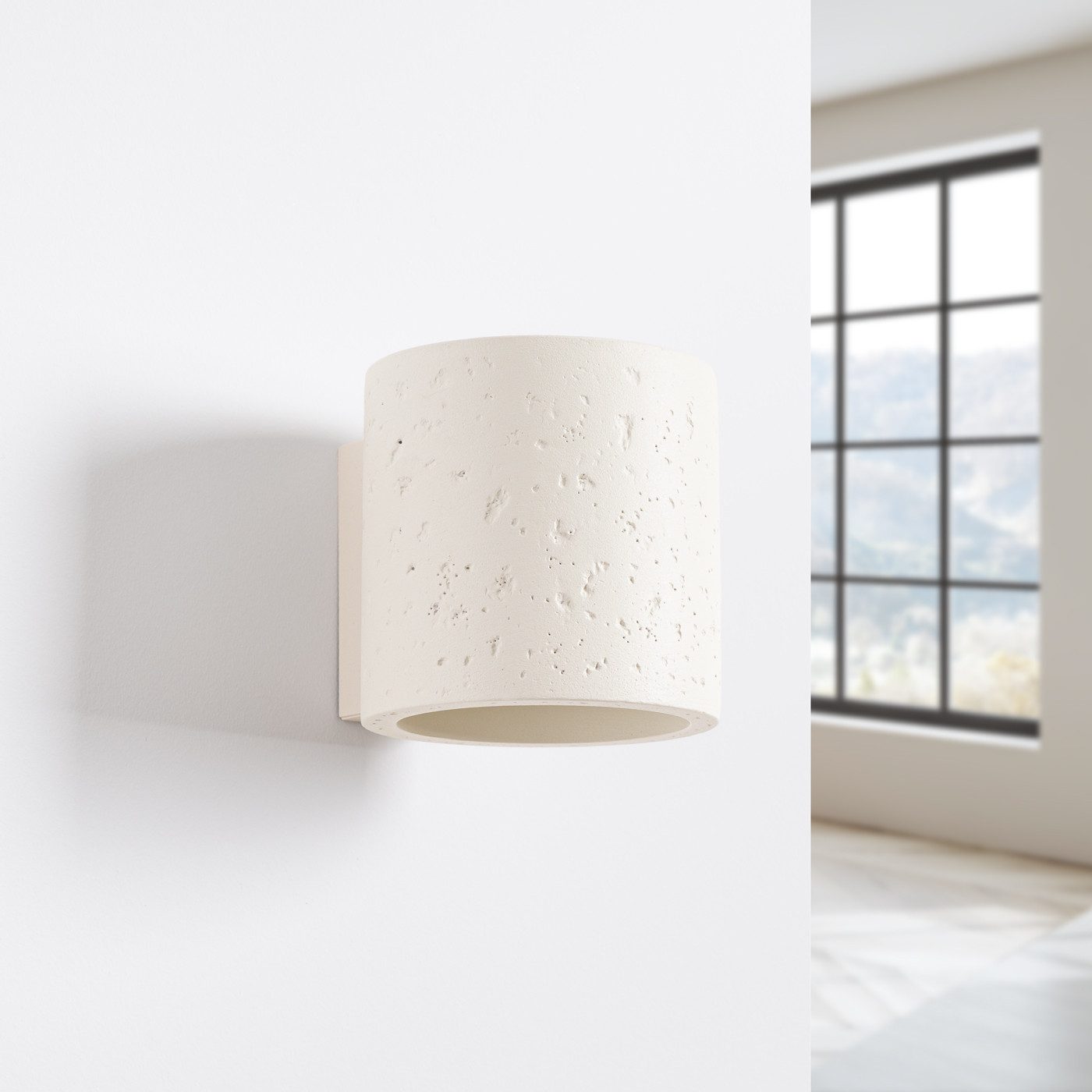 SOLLUX lighting Wandleuchte Wandleuchte Orbis Beton Beige, Nicht enthalten – Bild 2 von 5