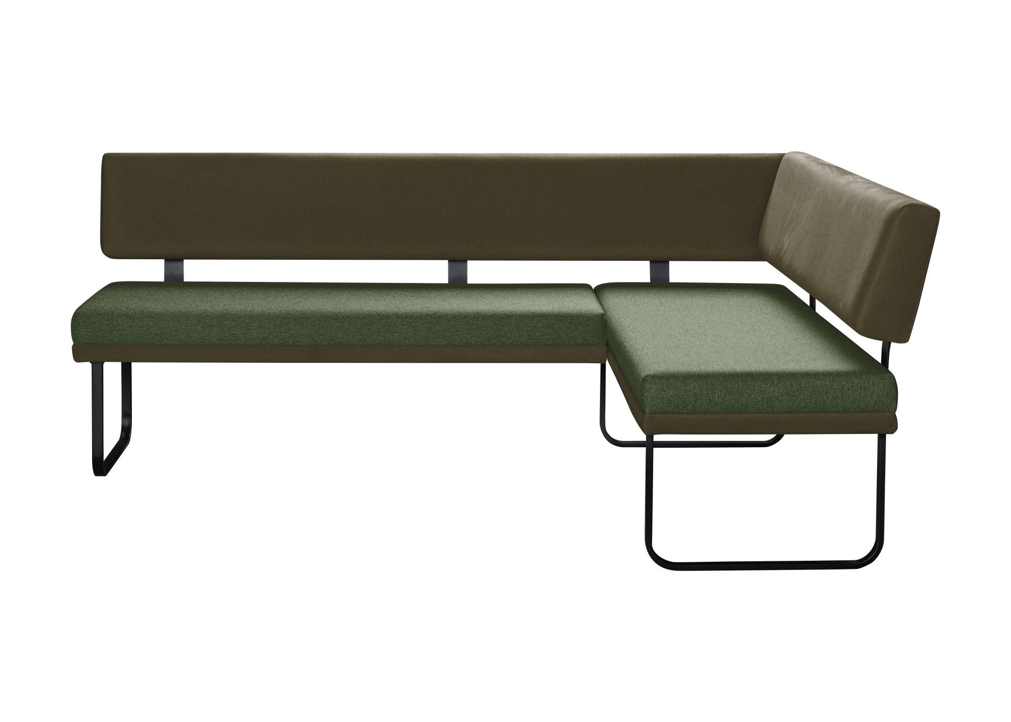 OTTO home Eckbank Gabi Esszimmerbank, Bank, Küchenbank, Polsterbank, Gestell aus matt-schwarzem Flachmetall, stabil, 2-Stoff-Design