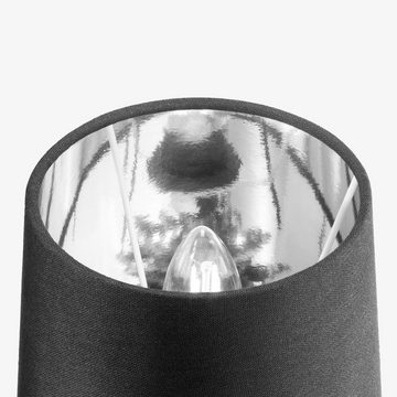 Navaris Lampenschirm 2x Lampenschirm Tischlampe E14 rund - 15,2cm - Schwarz Silber