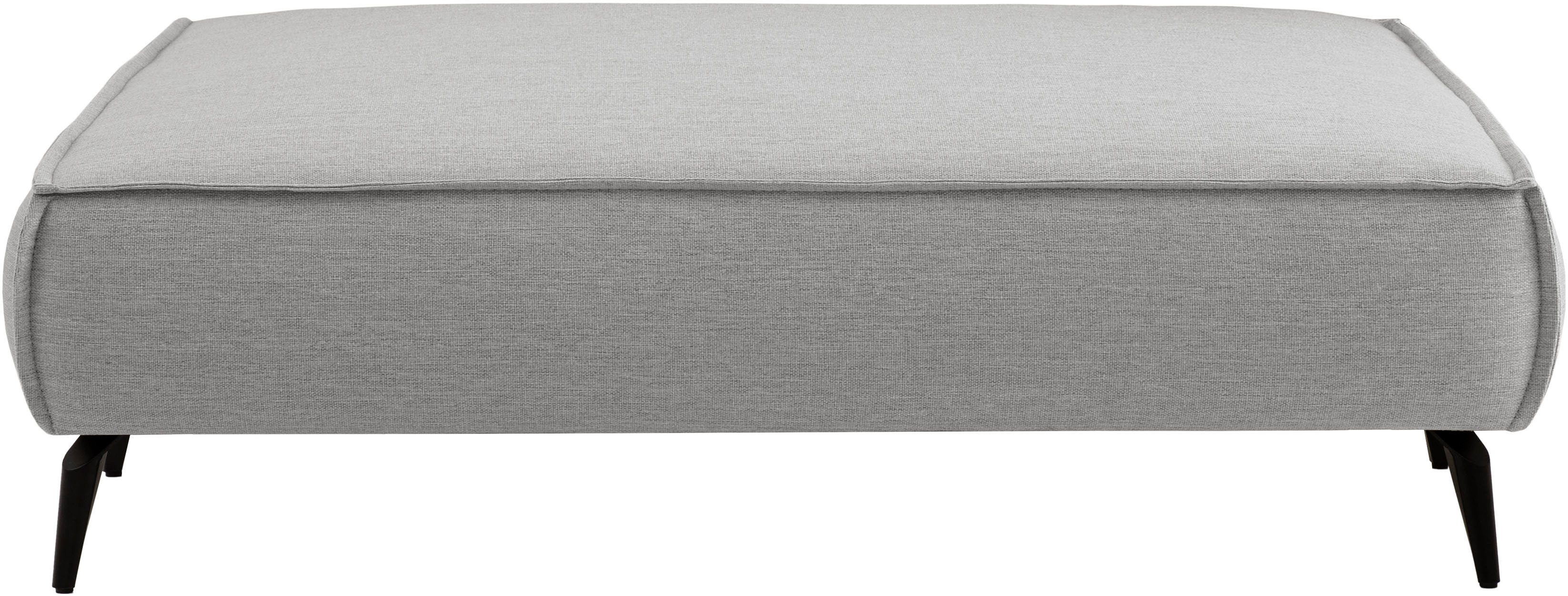 Home affaire Hocker TVINNU, mit Kedernaht, Cord u. Flachgewebe, zur Serie TVINNU, gemütlicher Sitzkomfort, rechteckig, schwarze Füße