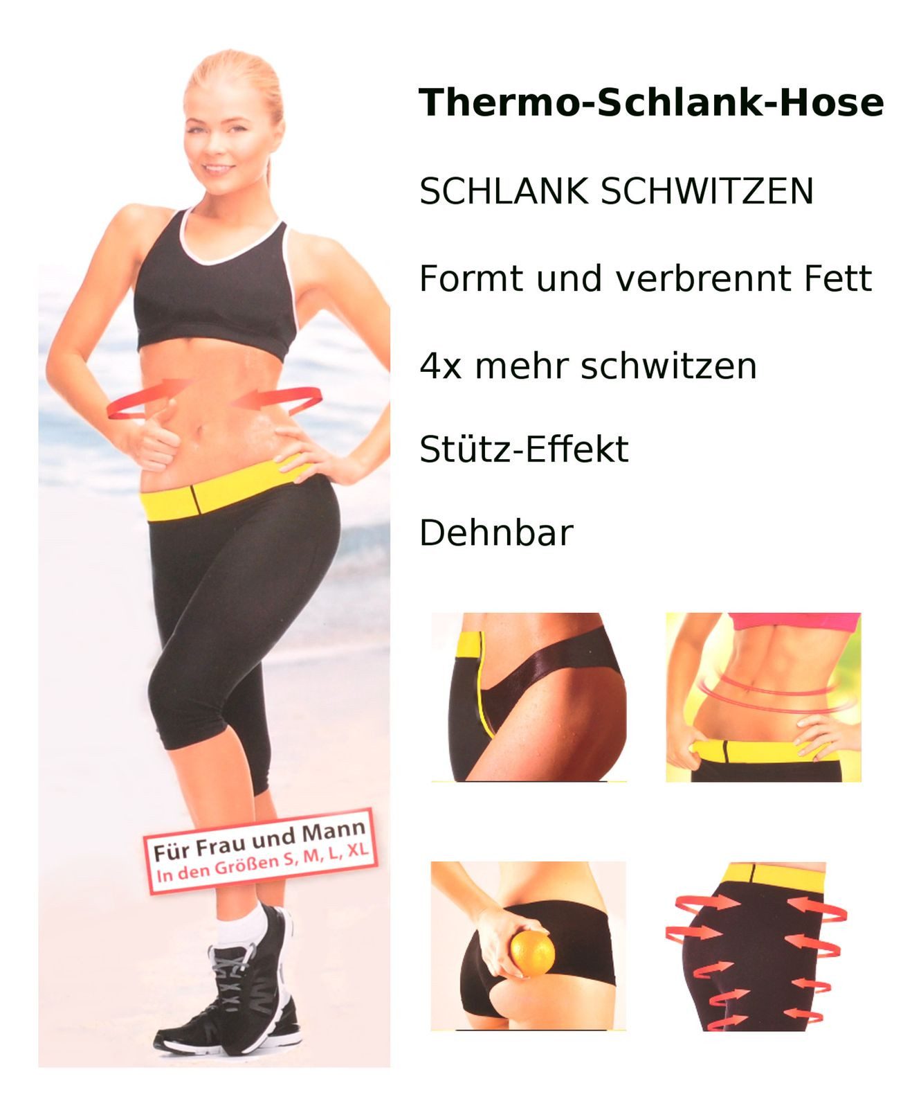 Leggings SmartTex Thermo-Schlank-Hose Sporthose Trainingshose Trainingsersatz