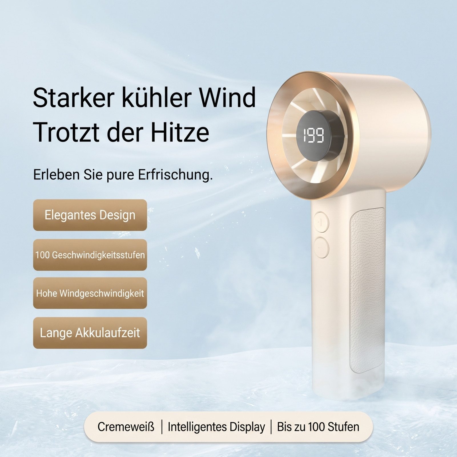 Solarandmore Handventilator Handventilator,Tragbarer Ventilator,Mini Ventilator,Tragbar, Turbo-Ventilator,Leistungsstark,Lange Akkulaufzeit,Flüsterleise