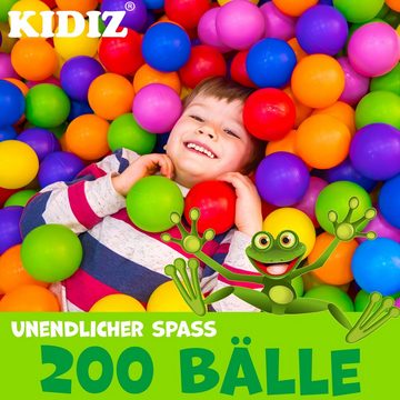 KIDIZ Spielzelt Spielzelt Spielhaus Babyzelt 200 Bälle Bällebad Kinderzelt