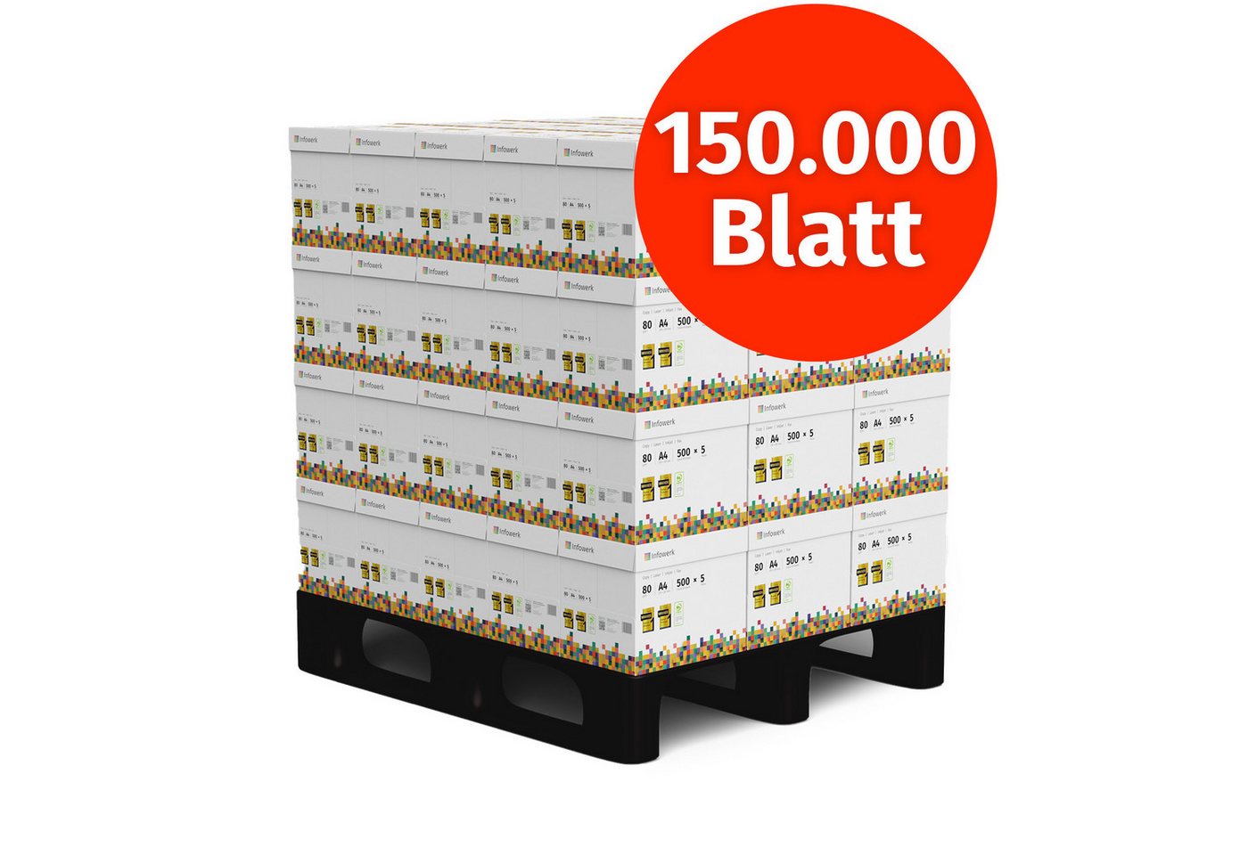 Thumbnail - Infowerk Druckerpapier Kopierpapier 500 - 150000 Blatt A4 80g Premium Weiß Testsieger