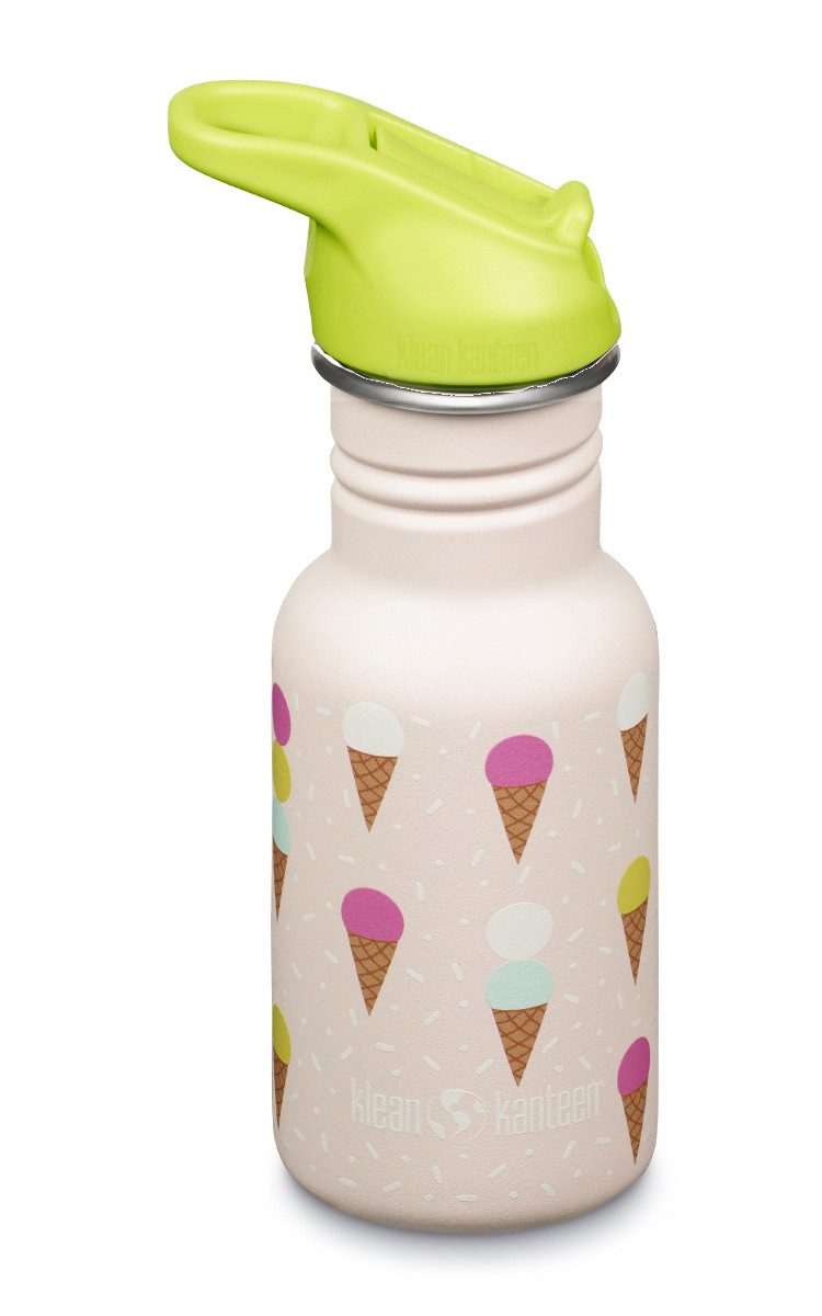 Klean Kanteen Trinkflasche Edelstahl Kindertrinkflasche, Flip Sport, 355ml, mit Namensgravur, Edelstahltrinkflasche inkl. Ihrer persönlichen Wunschgravur
