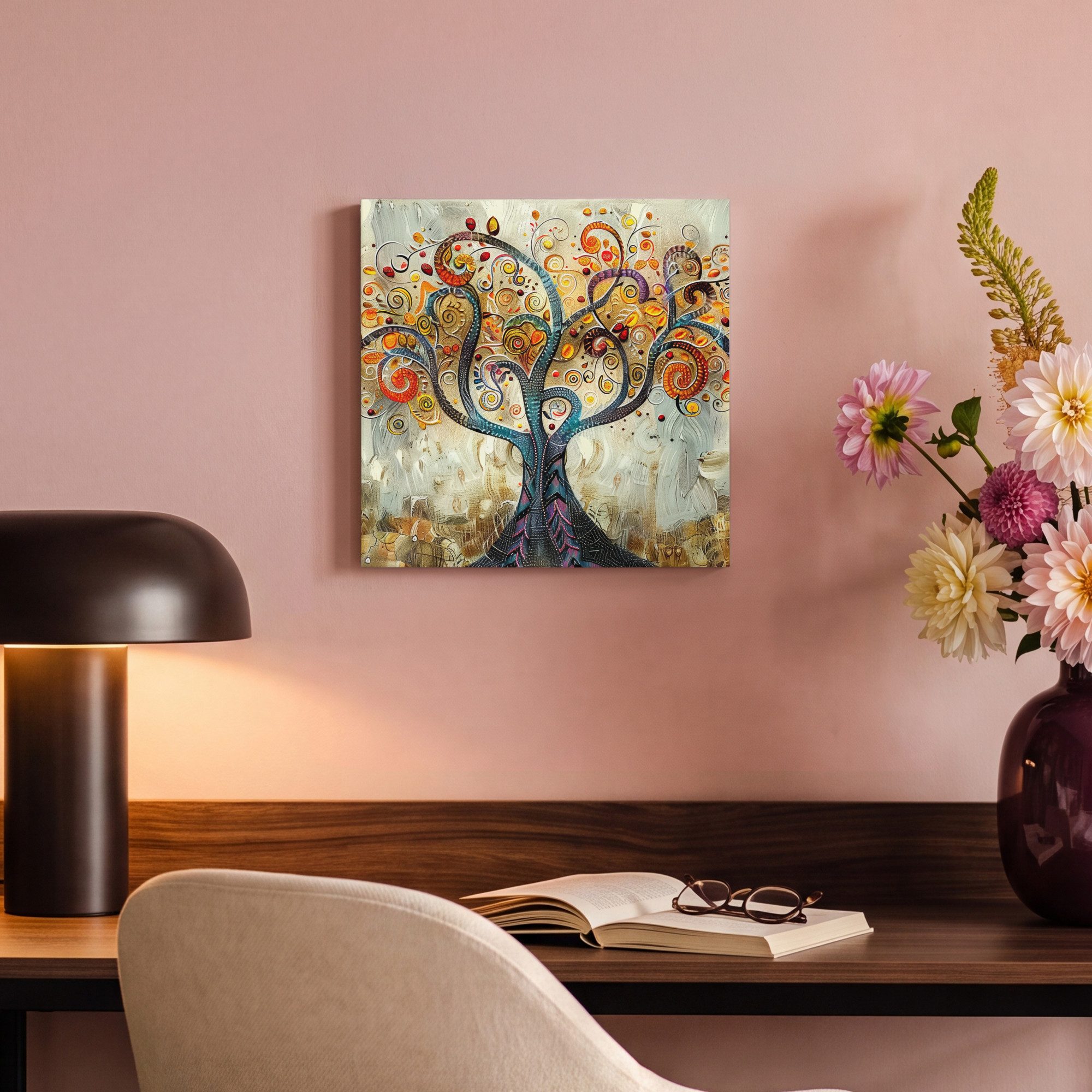 OneMillionCanvasses® Leinwandbild Baum - Kunst - Modern - Natur, Fotodruck (1 St), Leinwand Canvas Wandbild, Wanddekoration 20x30 cm – Bild 4 von 5