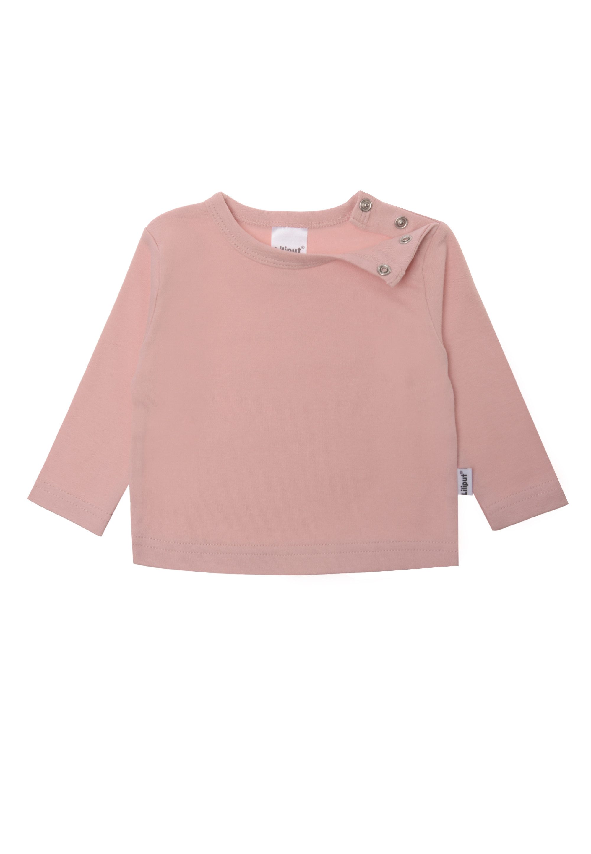 Liliput Langarmshirt weiß, schilf und rosé mit Druckknöpfen auf der Schulter