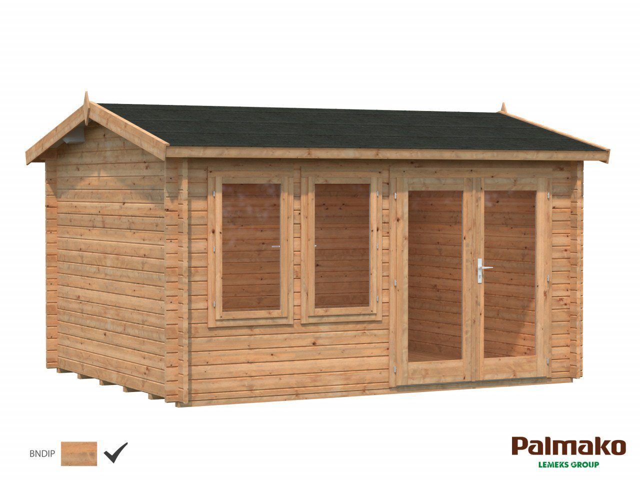 Palmako Gartenhaus Blockbohlenhaus, 11,1 cm grau Holzhaus Iris 410x320 BxT:
