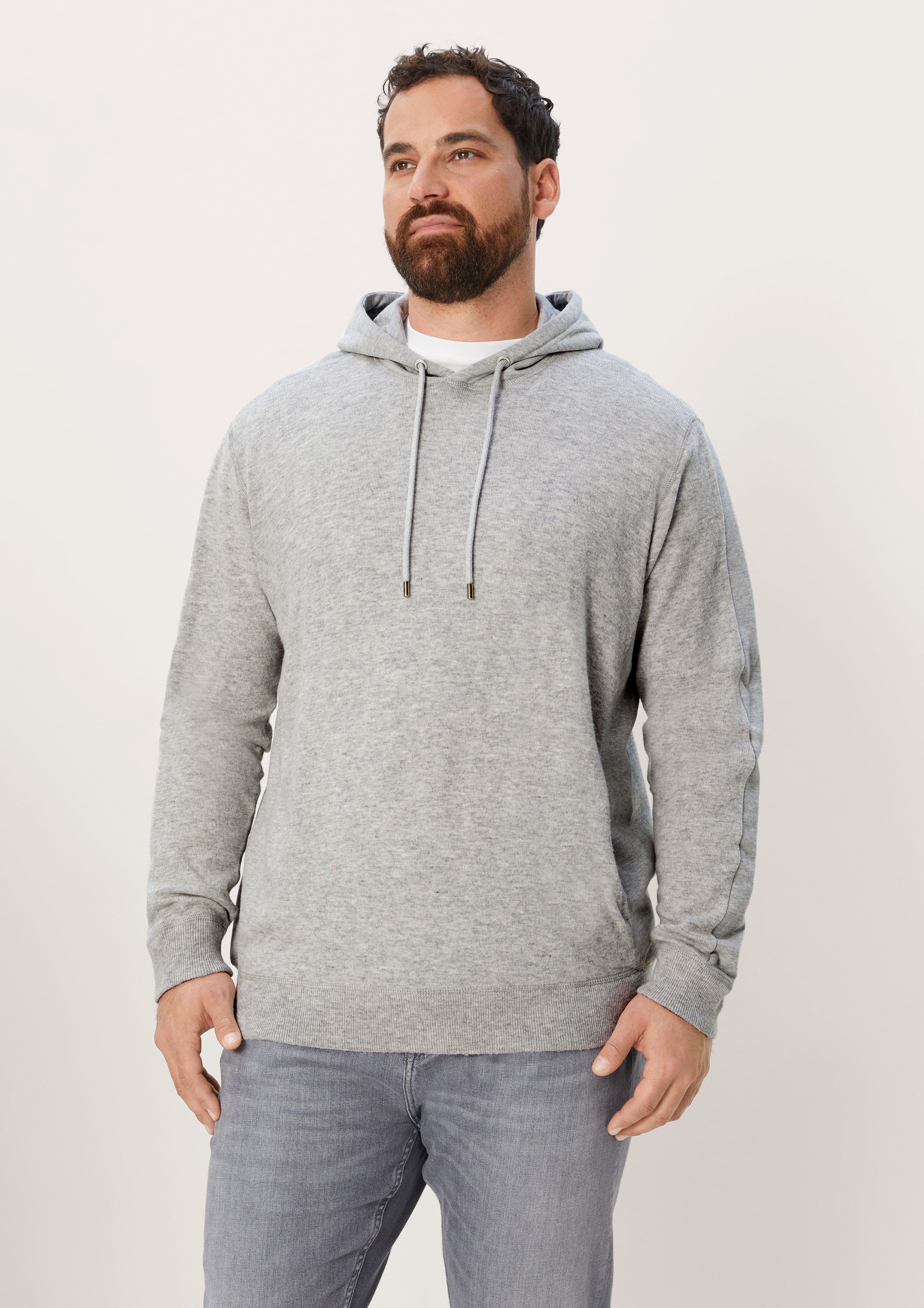 s.Oliver Sweatshirt Sweatshirt mit Strickeinsatz grey
