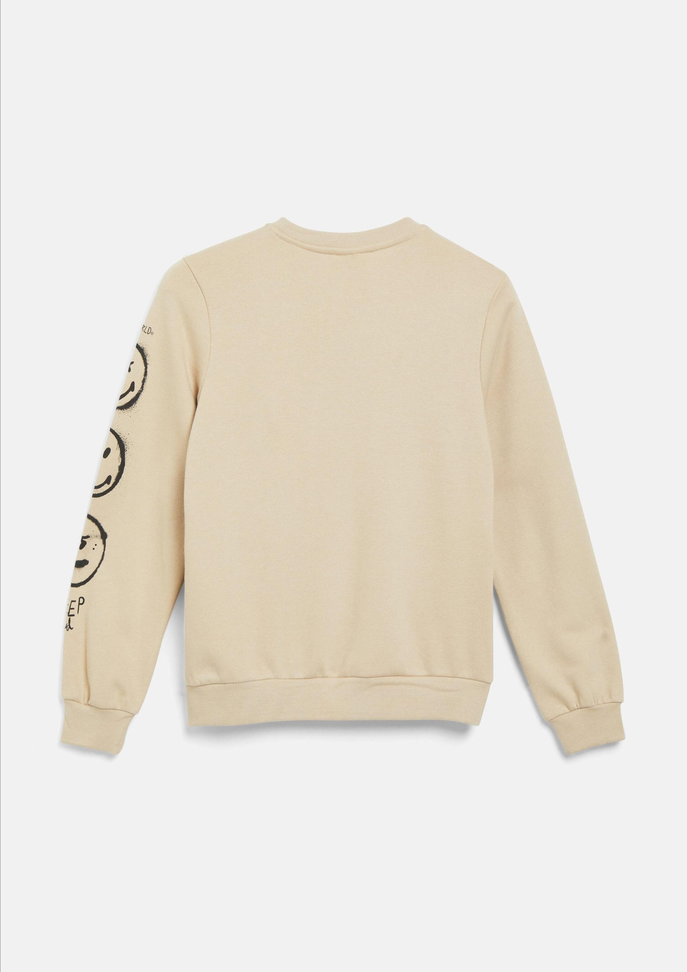 s.Oliver Langarmshirt Sweatshirt Smiley® Sweatshirt mit Front- und Ärmelprint