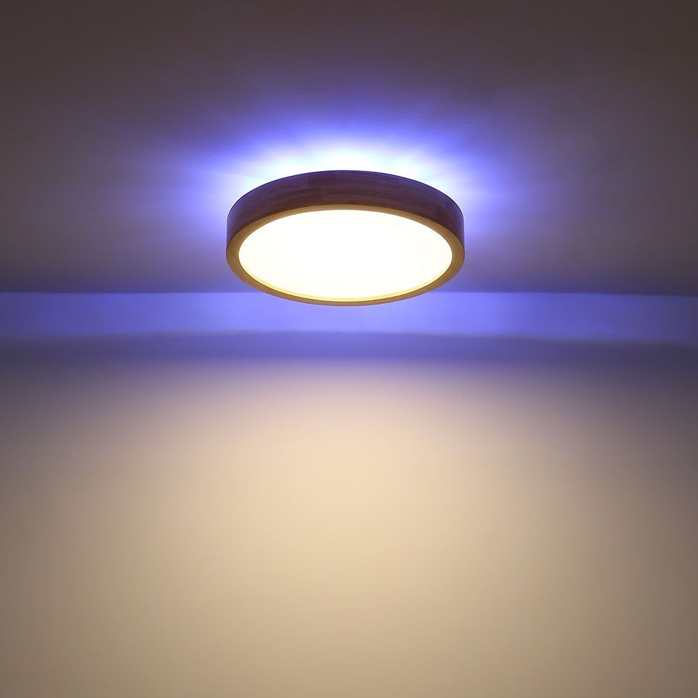 Warmweiß, LED-Leuchtmittel LED Deckenleuchte, Deckenleuchte mit fest Fernbedienung Kaltweiß, Neutralweiß, Globo Tageslichtweiß, Deckenlampe Holz LED verbaut,