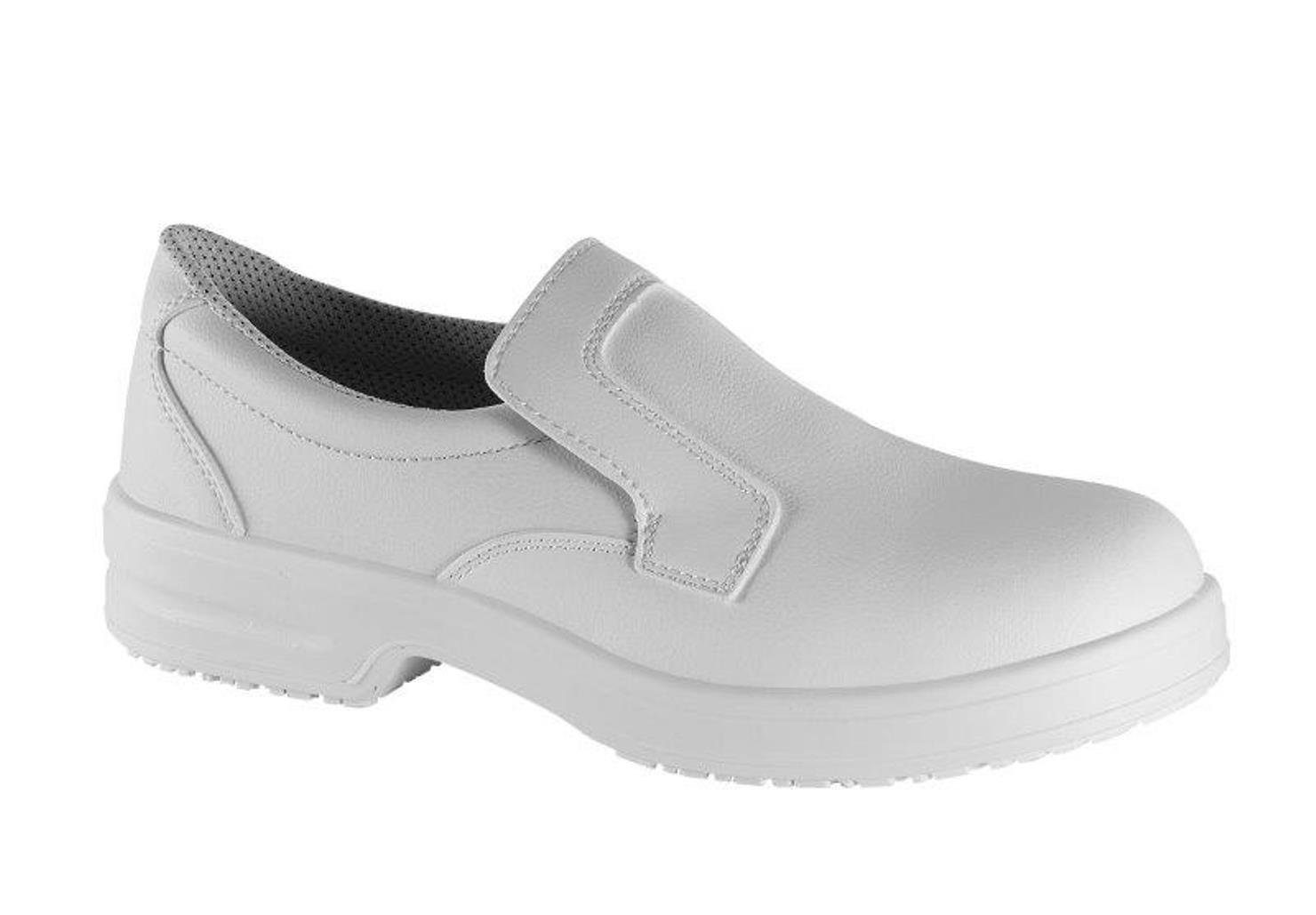 SAFEWAY Sicherheitsschuhe weiß S2 Slipper mit Stahlkappe Sicherheitsschuh Zehenschutz