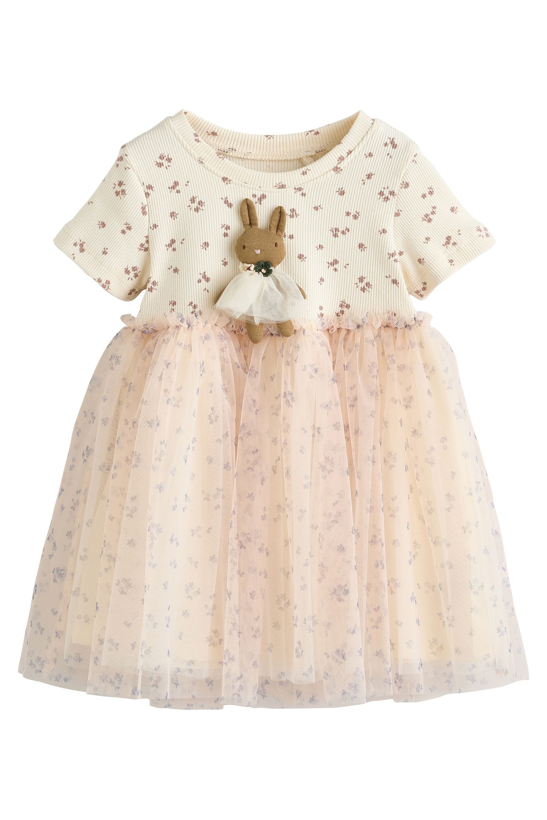 Next Partykleid Kurzärmliges geripptes Partykleid mit günstig online kaufen