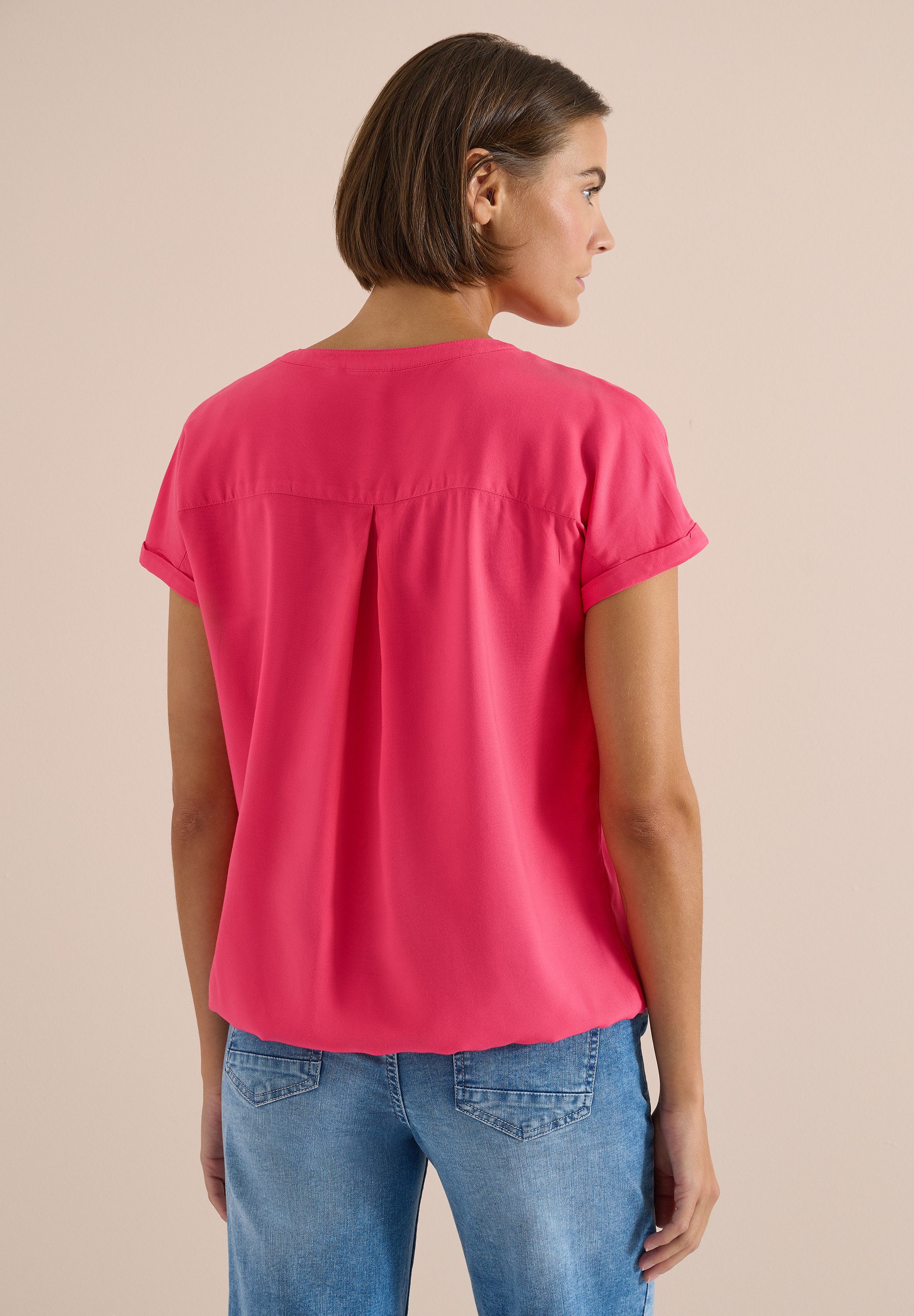 CECIL Kurzarmbluse mit V-Ausschnitt