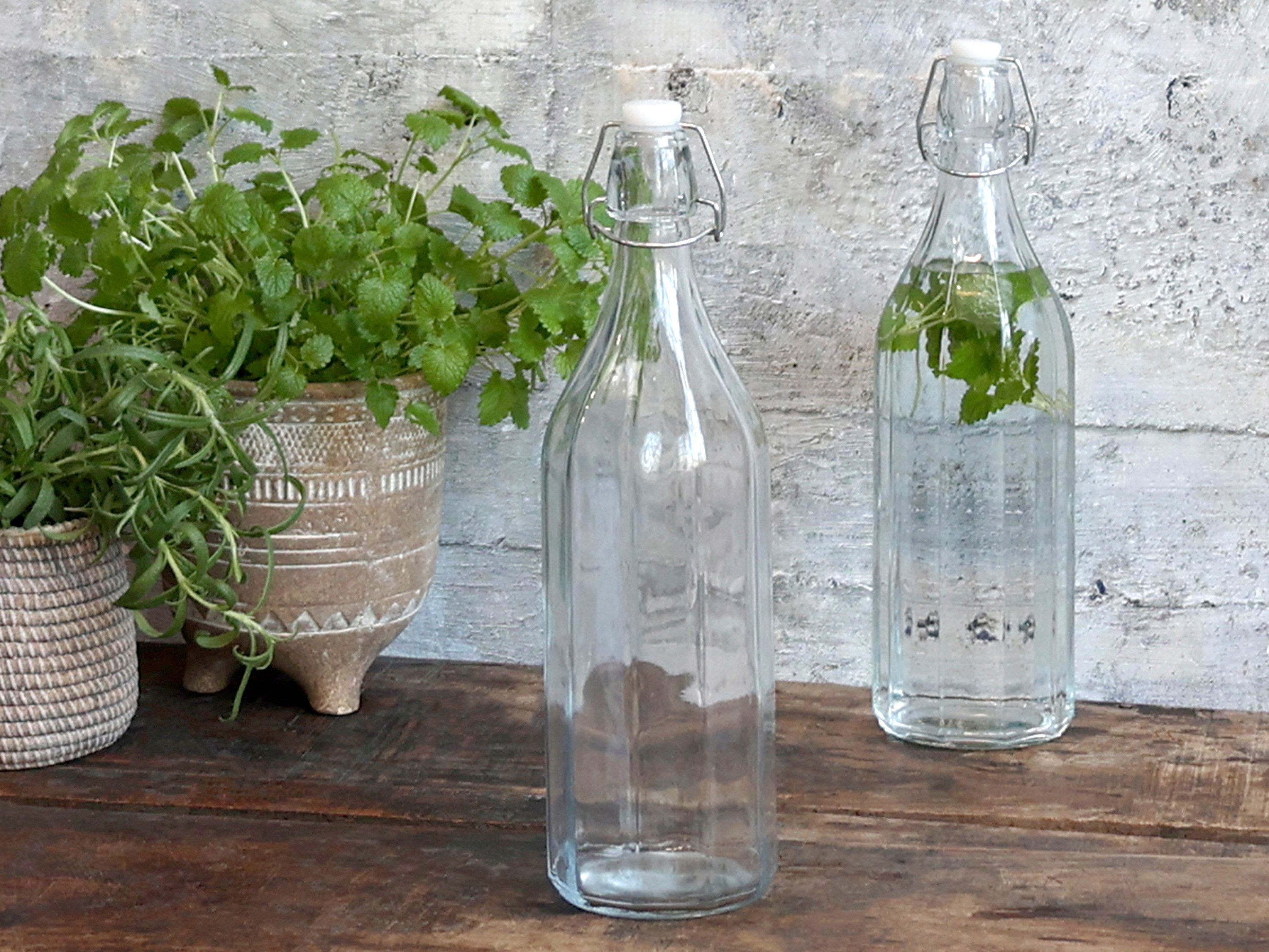 Chic Antique Einmachglas Einmachflasche Klarglas 1 Liter mit Bügelverschluss 30,5 cm, (1 Flasche mit Verschluss), Bügelverschluss dicht schließend und schnell zu öffnen
