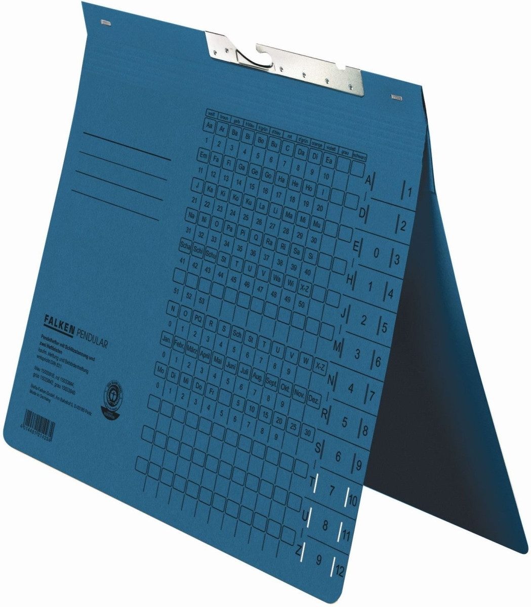 Falken Hefter Pendelhefter A4 Manila-RC-Karton 320 g/qm 265x318mm blau