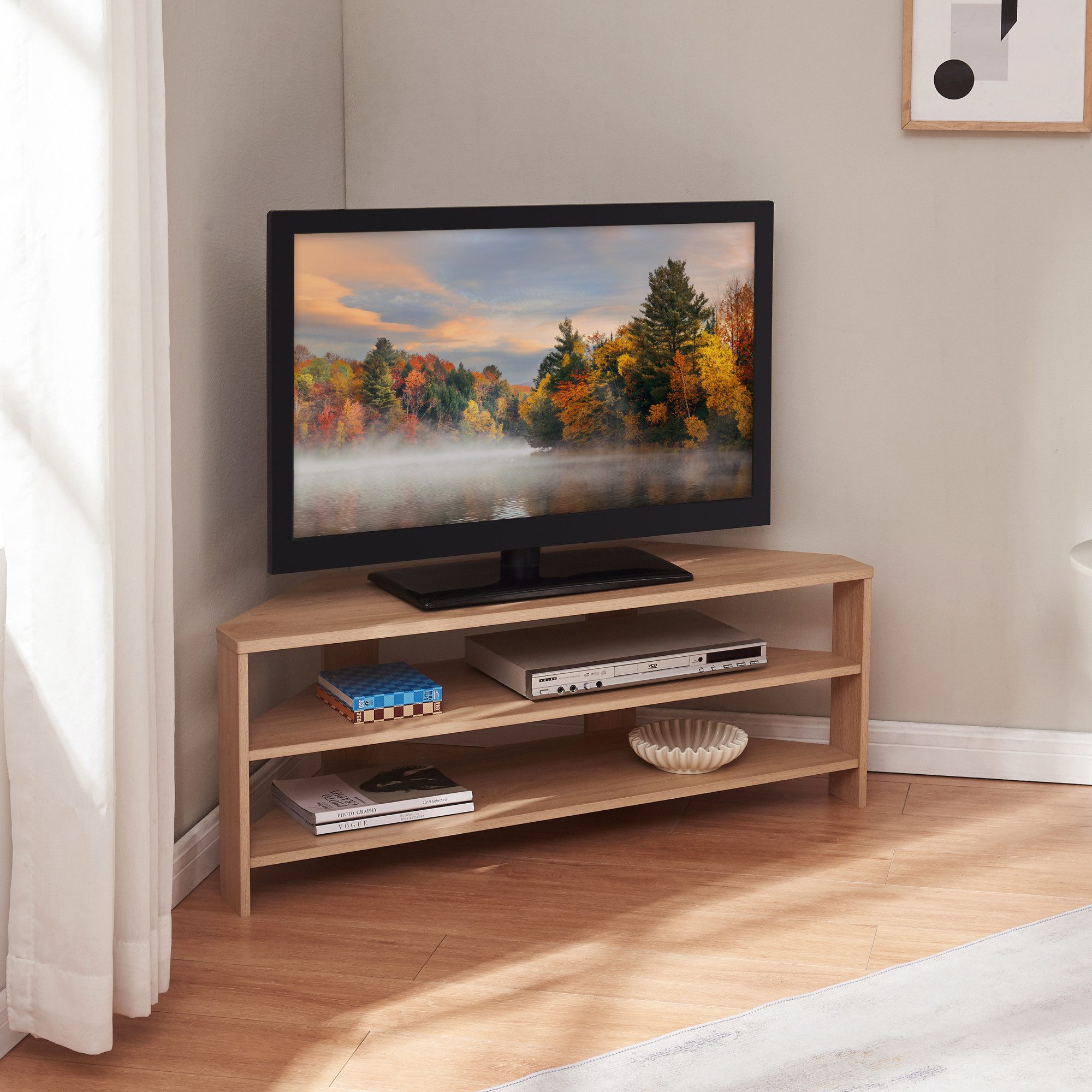 en.casa TV-Regal, »Berg« abgeschrägt 110 x 36 x 42 cm Eicheoptik