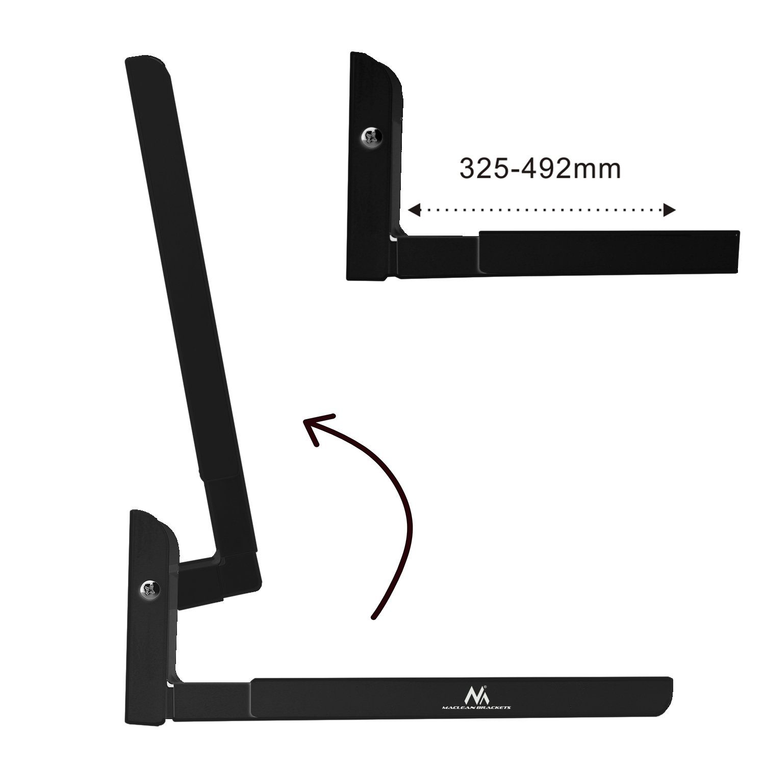 Maclean Wandhalterung MC-915, (bis 30 kg; ausziehbare Teleskoparme [345 - 492 mm Länge)