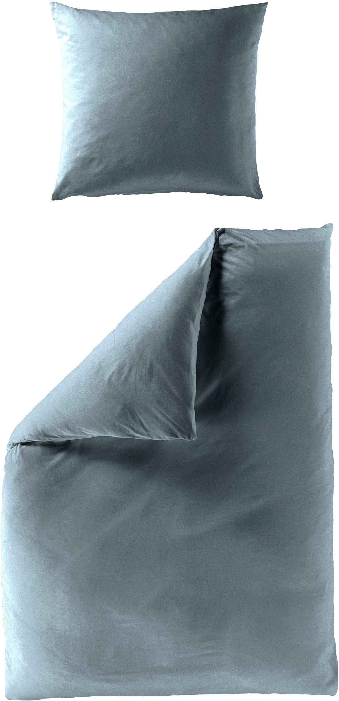 BIERBAUM Bettwäsche Elegant uni, Mako-Satin, 2 teilig, Mako-Satin, 100 % Baumwolle, Uni, pflegeleicht
