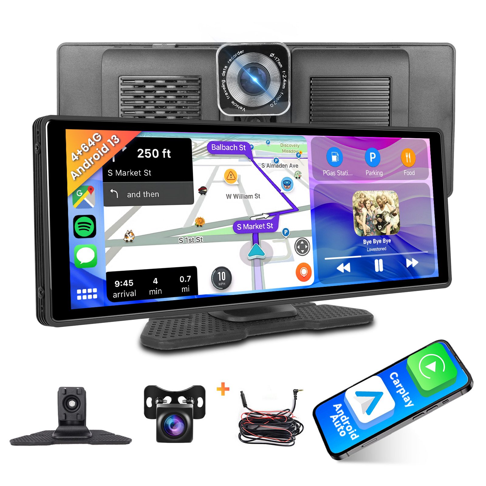 10,26 Zoll Auto-Radio mit CarPlay Android Auto Bluetooth GPS WiFi FM Navigationsgerät
