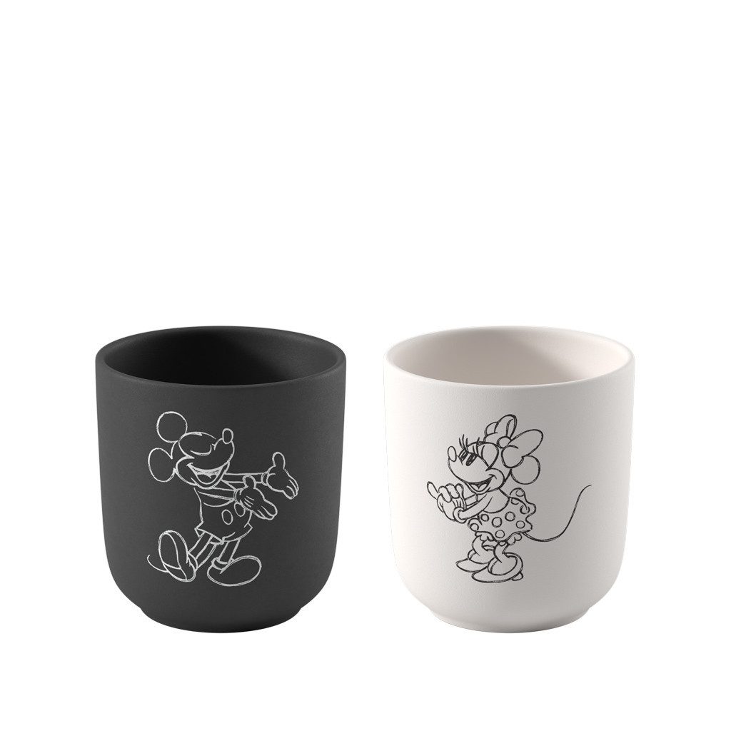 Villeroy & Boch Tasse Manufacture - Mickey Mouse, 2-tlg., Porzellan, Premium Porcelain, mikrow.- & spülm.sicher, Made in Germany