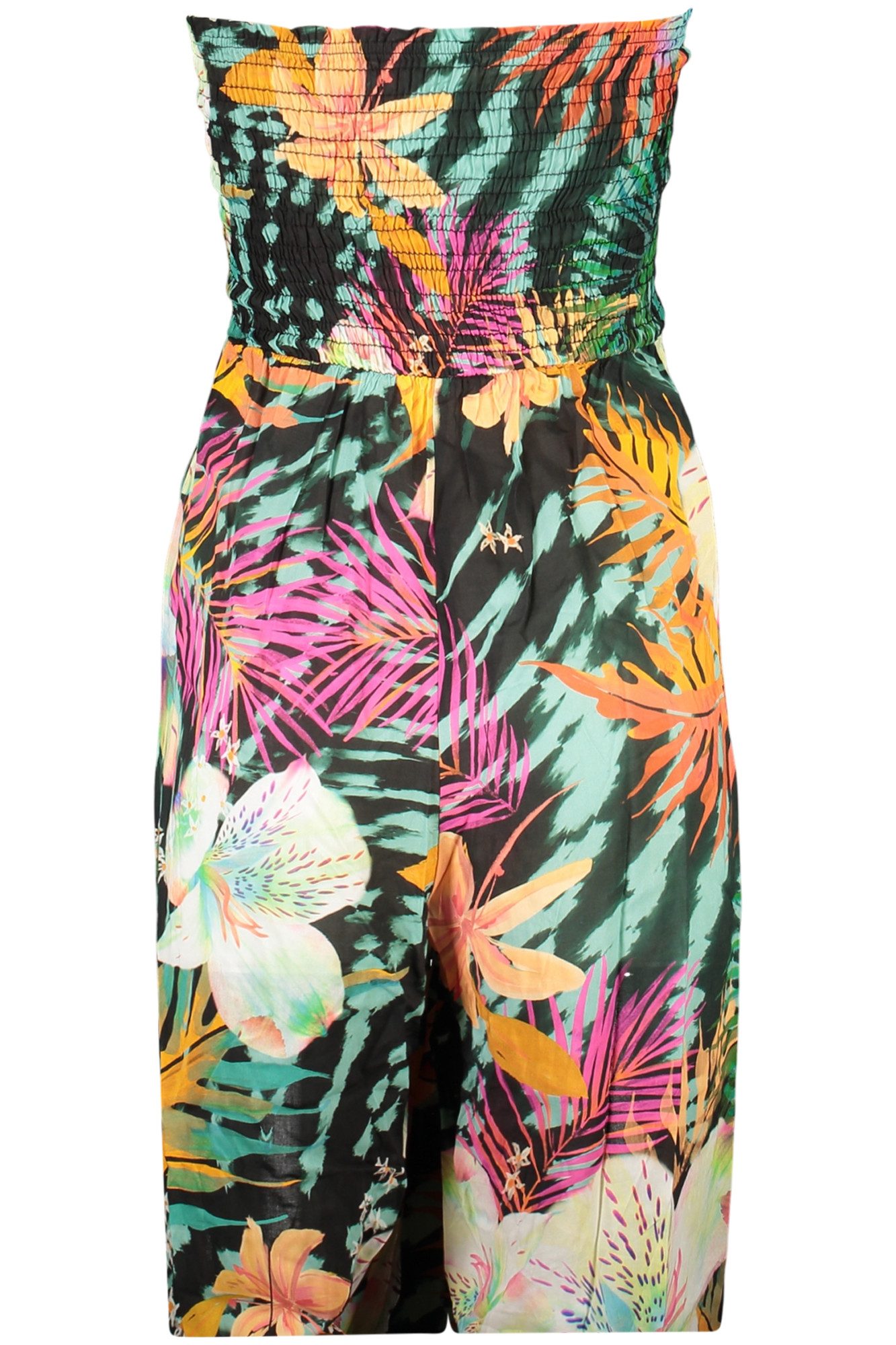 Desigual 5-Pocket-Hose Stylische Damen-Latzhose mit Muster und Kontrastdetails in Schwarz