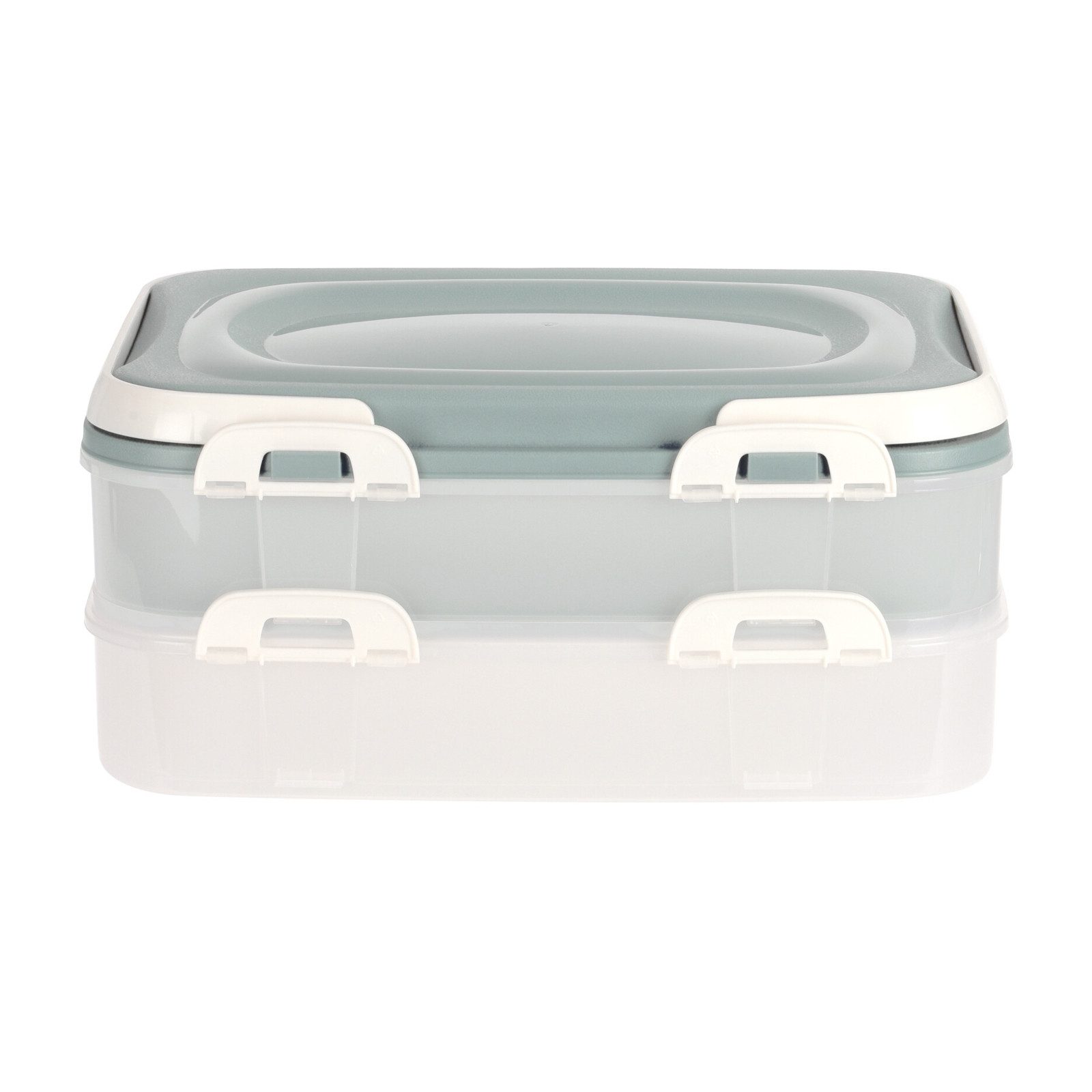 Neuetischkultur Picknickkorb Picknickbox 2 Ebenen Clipverschlüsse (1 St., 1 Speisebox mit 2 Fächern und Deckel), Picknickbox Clipverschluss Lunchbox