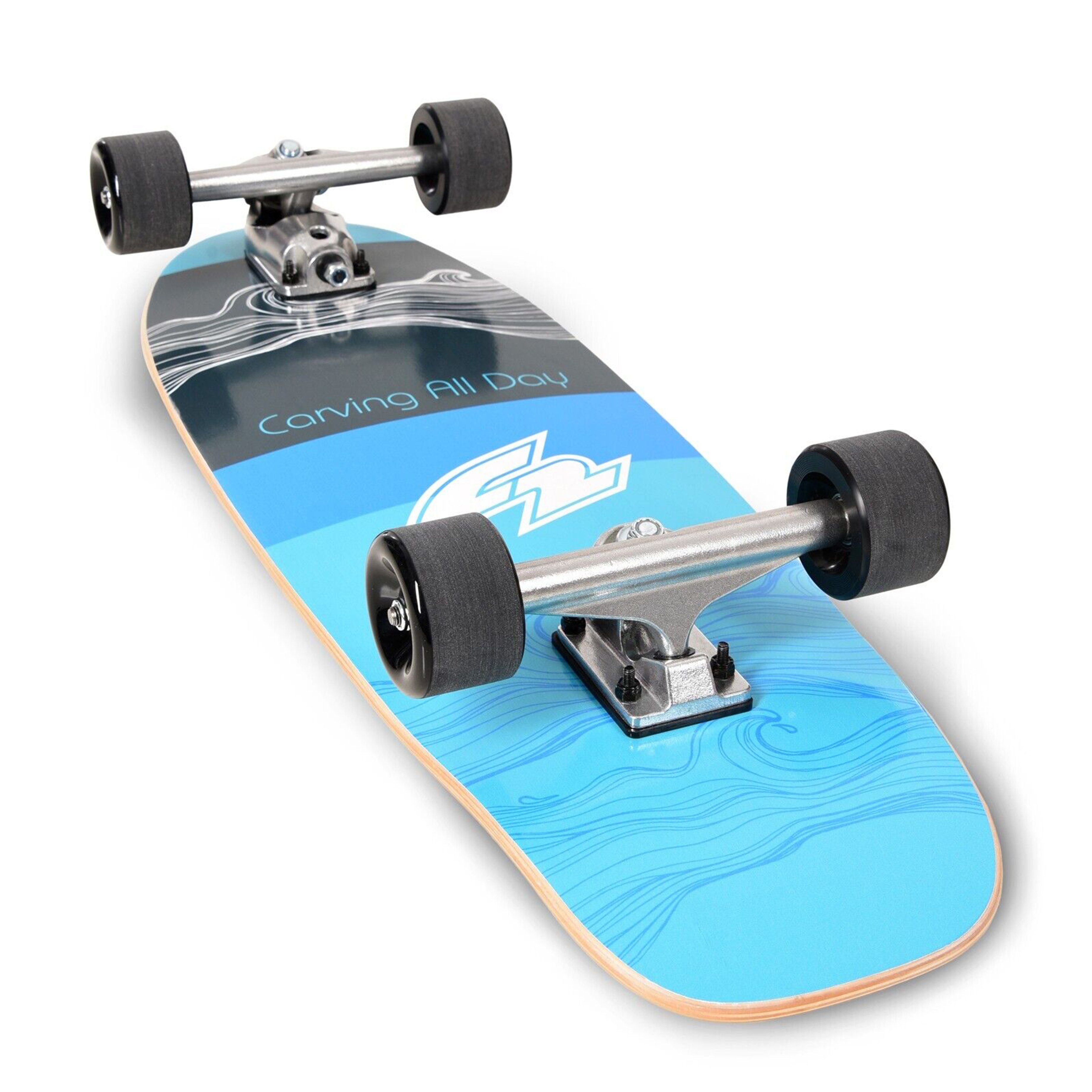 vormontierte Werkzeugschlüssel) Rollen, Achse Skateboard Carving F2 9'' Board (Set, inkl.