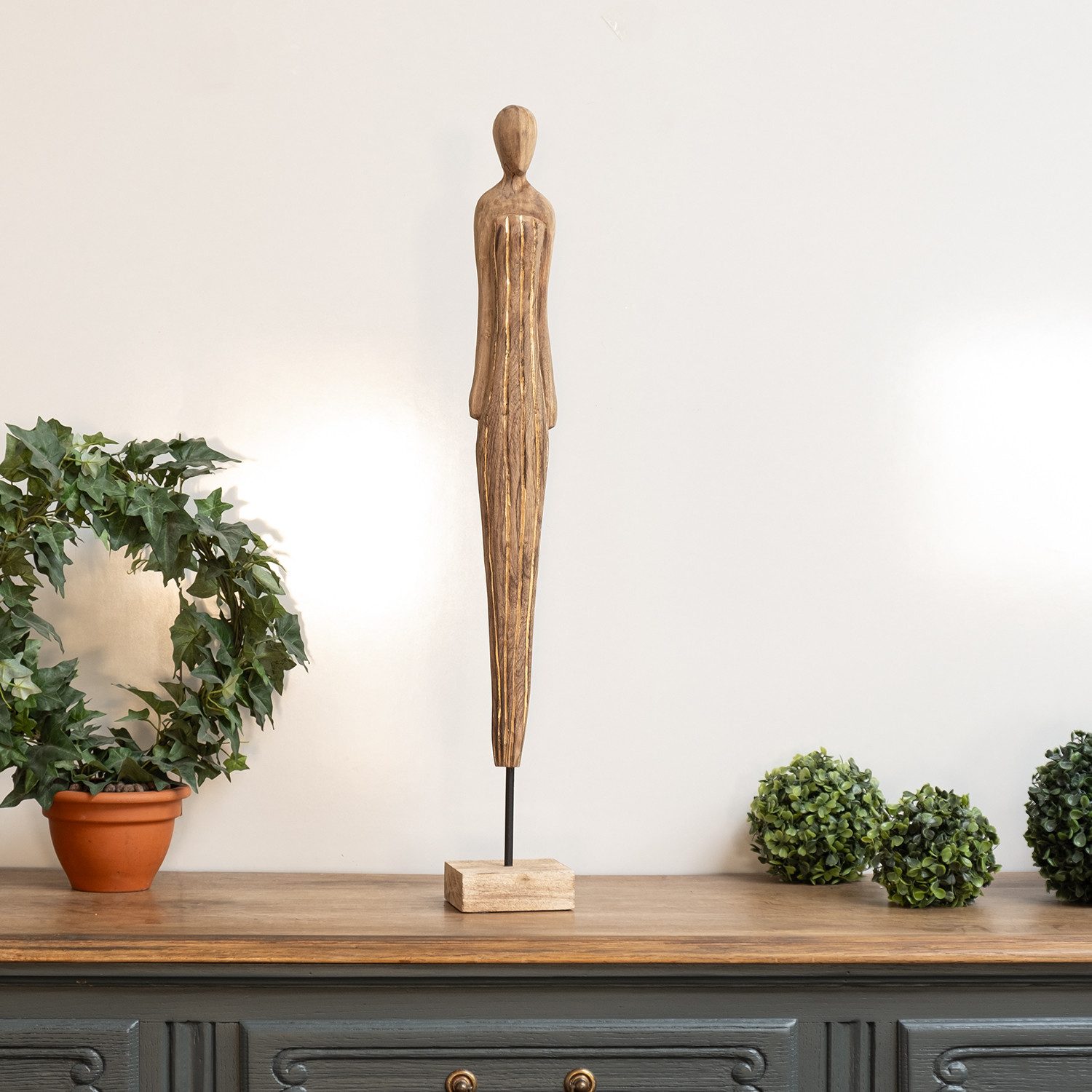 Moritz Skulptur Skulptur Figur Hände runter 73x10x10cm, Holz, Tischdeko, Fe günstig online kaufen