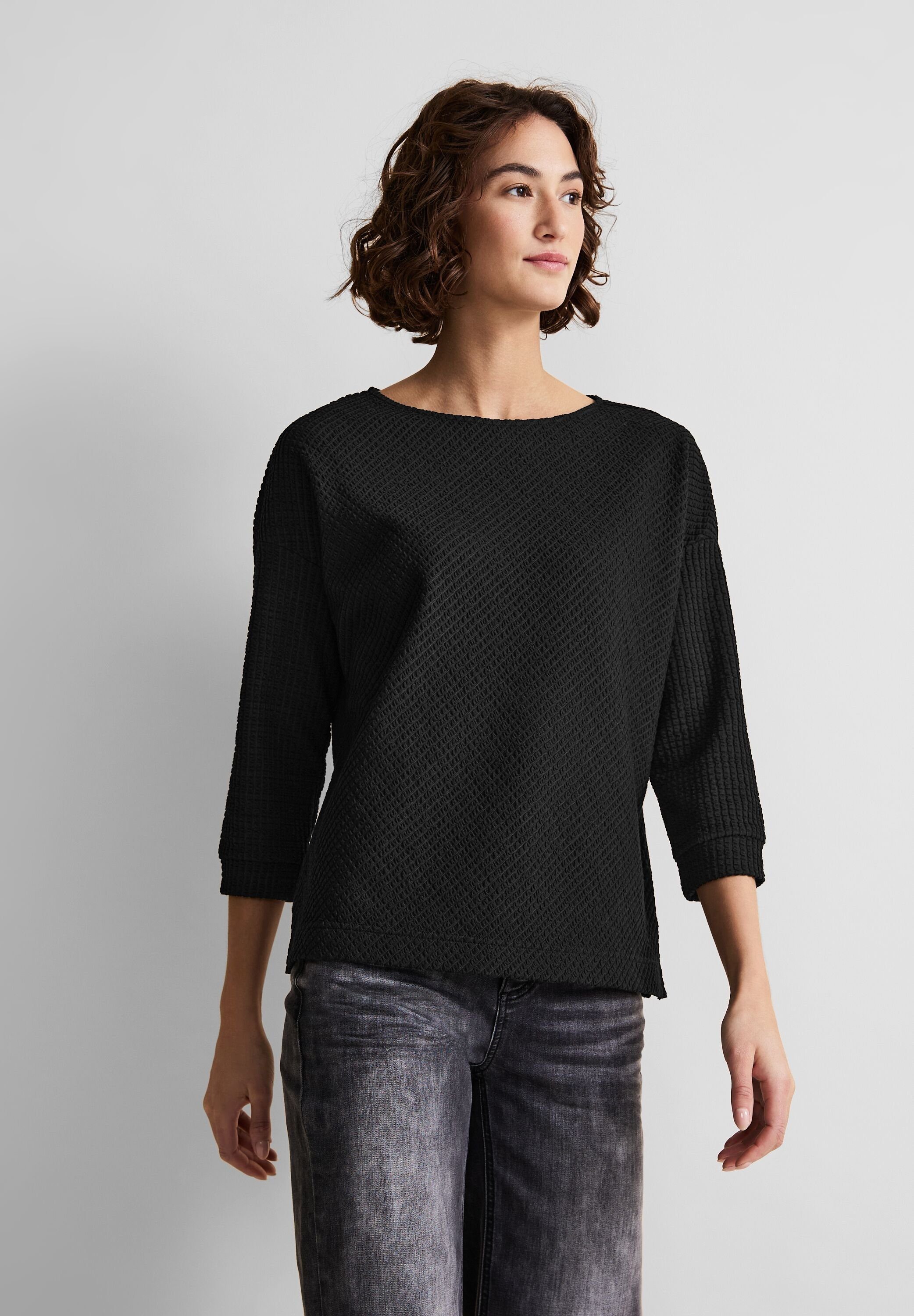 STREET ONE 3/4-Arm-Shirt mit U-Boot-Ausschnitt. Reduzierter Preis € 41,99. Unverbindliche Preisempfehlung € 49,99