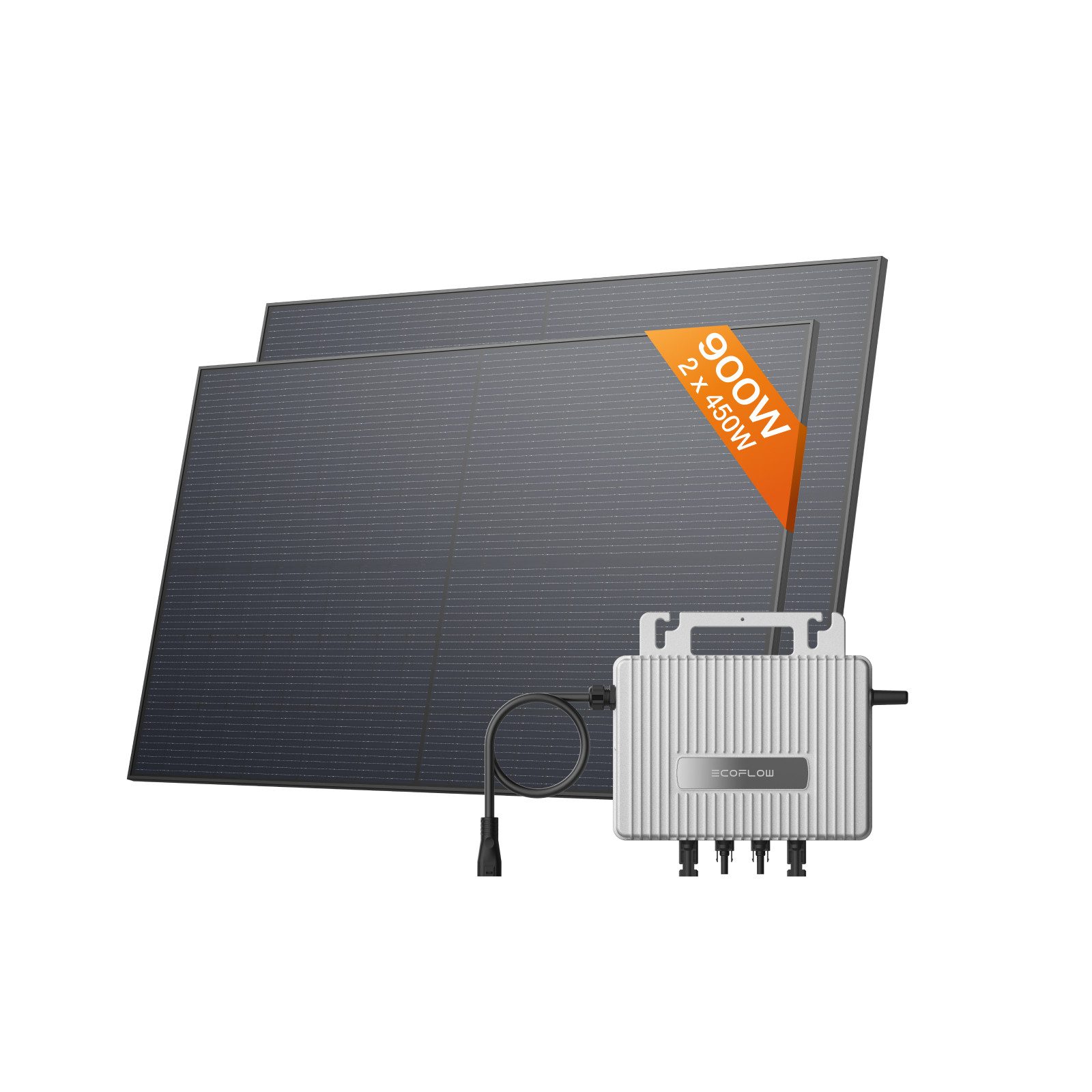 Ecoflow Balkonkraftwerk ECOFLOW STREAM 800 W Mikro-Wechselrichter, 2 × 450 W PV Solarpanels
