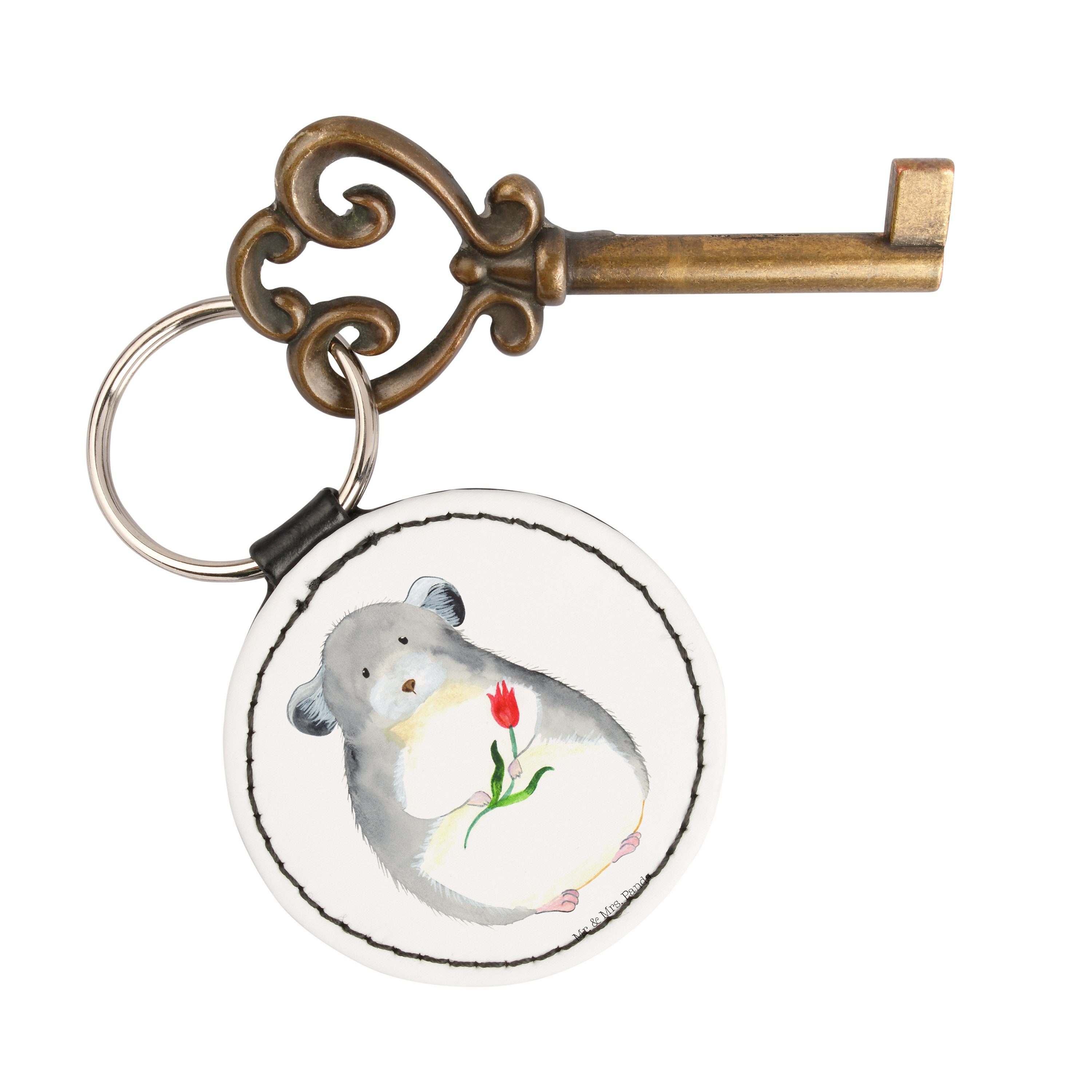 l Mr. Glücksbringer, Chinchilla Blume Mrs. Schlüsselanhänger - Schutzengel, & Weiß Panda mit Geschenk, (1-tlg) -