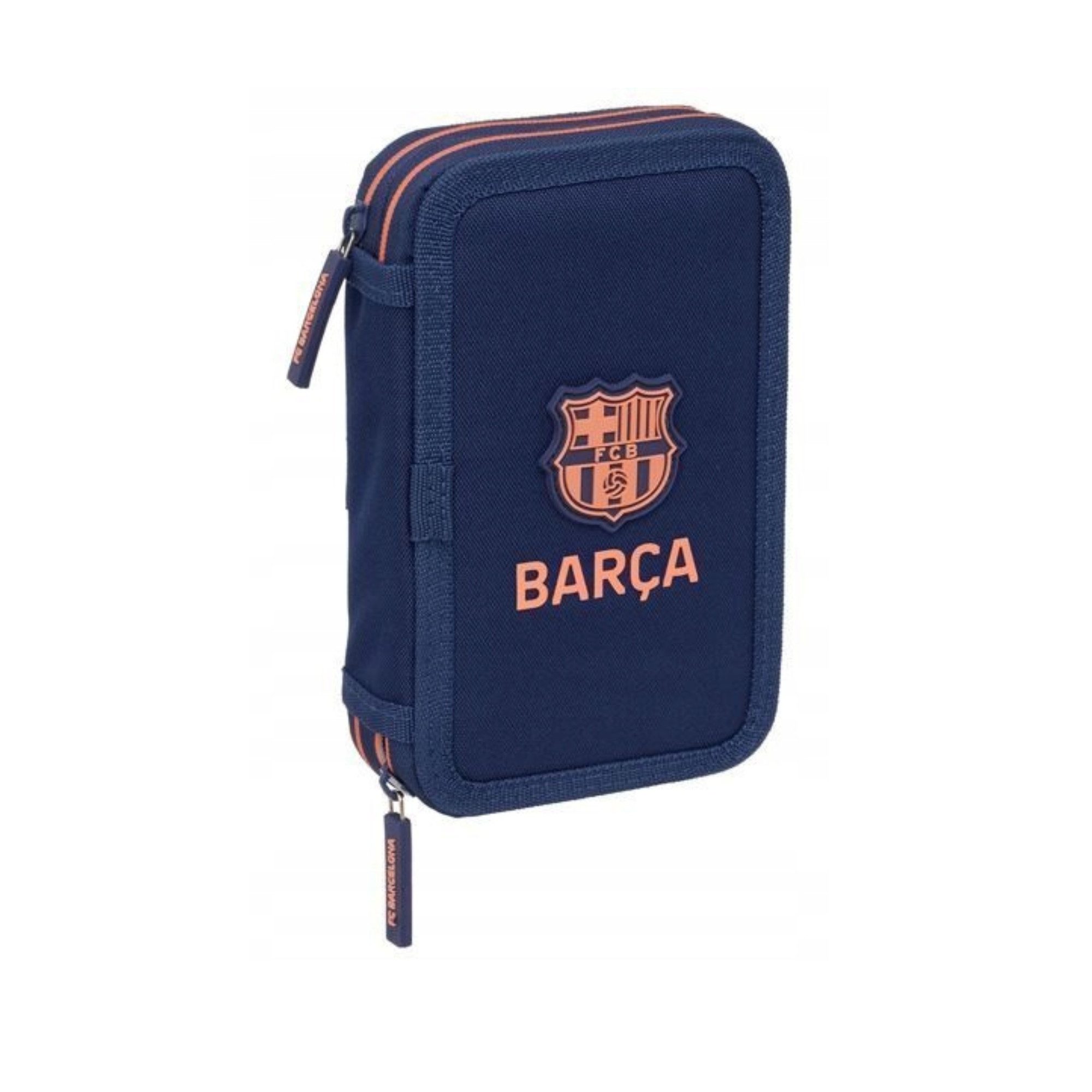 GOLDKIDS Federmäppchen 2 Fächer - Mäppchen für für Mädchen und Jungen, (Federmappe 2-Fach Federtasche, 1-tlg., Gefüllte Schüleretui Schulmäppchen), - FC Barcelona