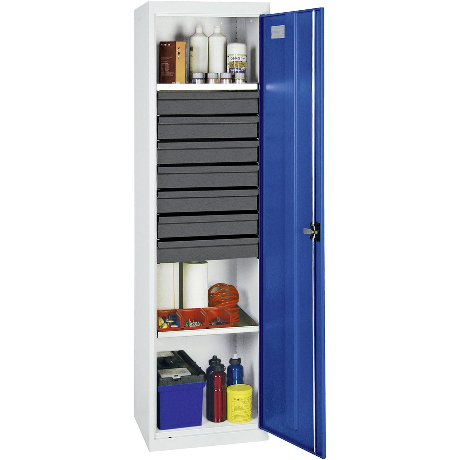STUMPF Schublade Stumpf Werkzeug- und Materialschrank Serie 3000 lichtgrau / enzianblau