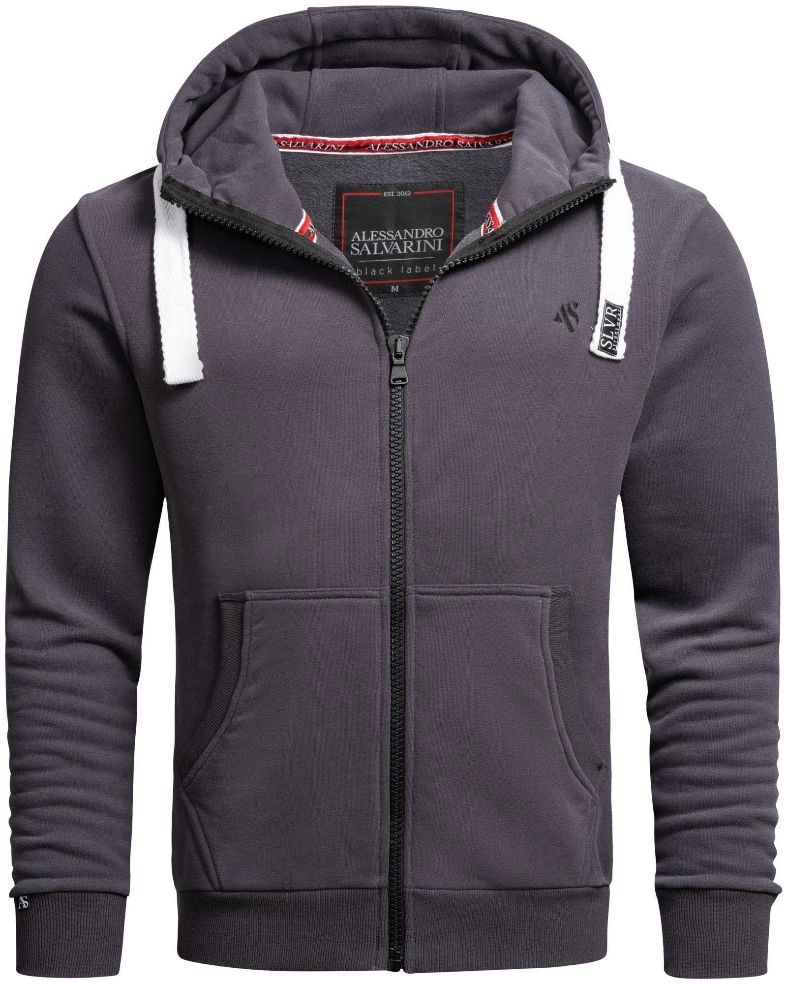 Hoodie warmer Sweatjacke Anthrazit Alessandro ASVinzent Salvarini