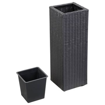 vidaXL Hochbeet Garten-Hochbeete 3-tlg. Poly Rattan Schwarz (3 St)