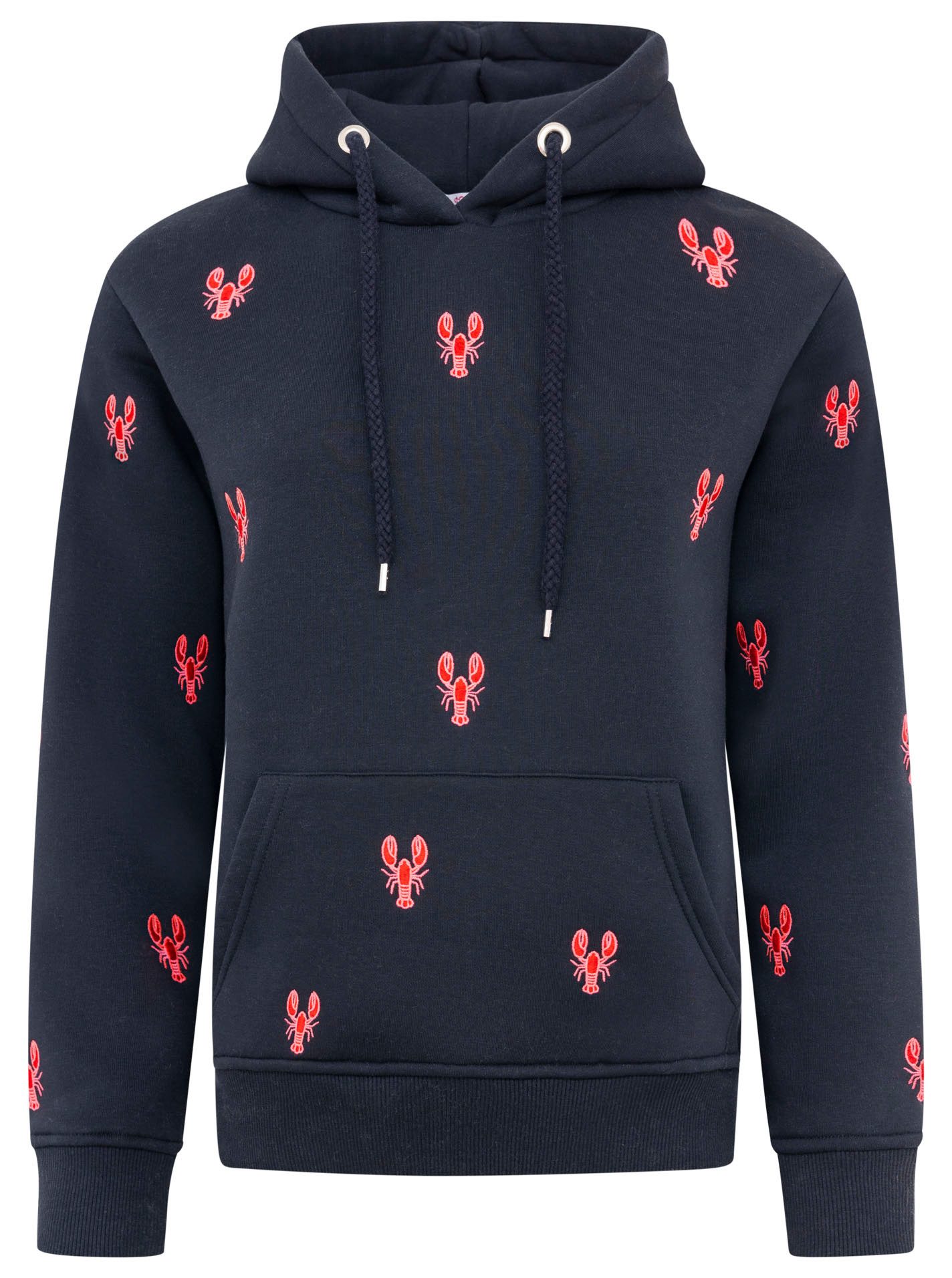 Zwillingsherz Kapuzensweatshirt Hummer-Stickerei, Kapuze, Kordelzug, Baumwo günstig online kaufen