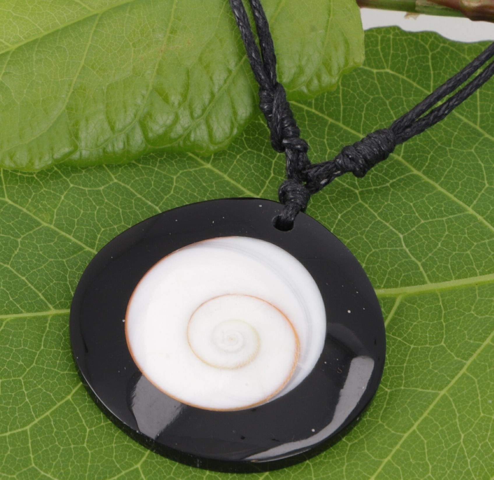 Guru-Shop Perlenkette Ethno Kette mit Perlmutteinlage, günstig online kaufen