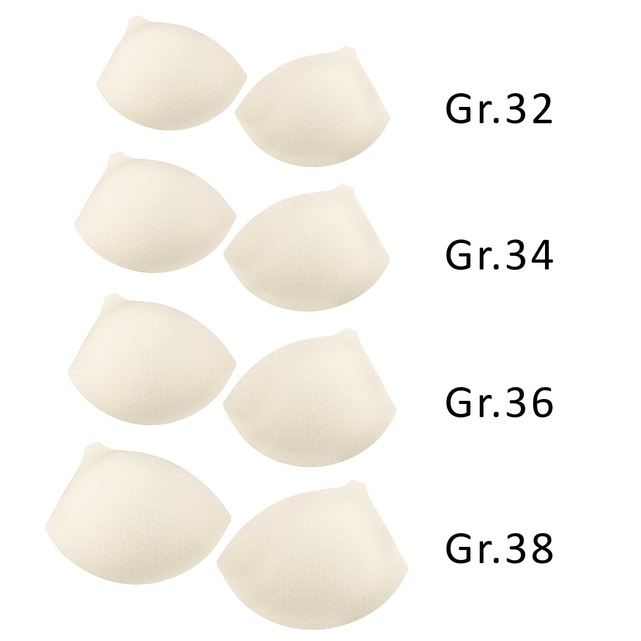 maDDma BH-Einlagen BH Einlagen perforiert creme 1 Paar Einlagen für Bikini Korsett (1 Paar), Gr. 32