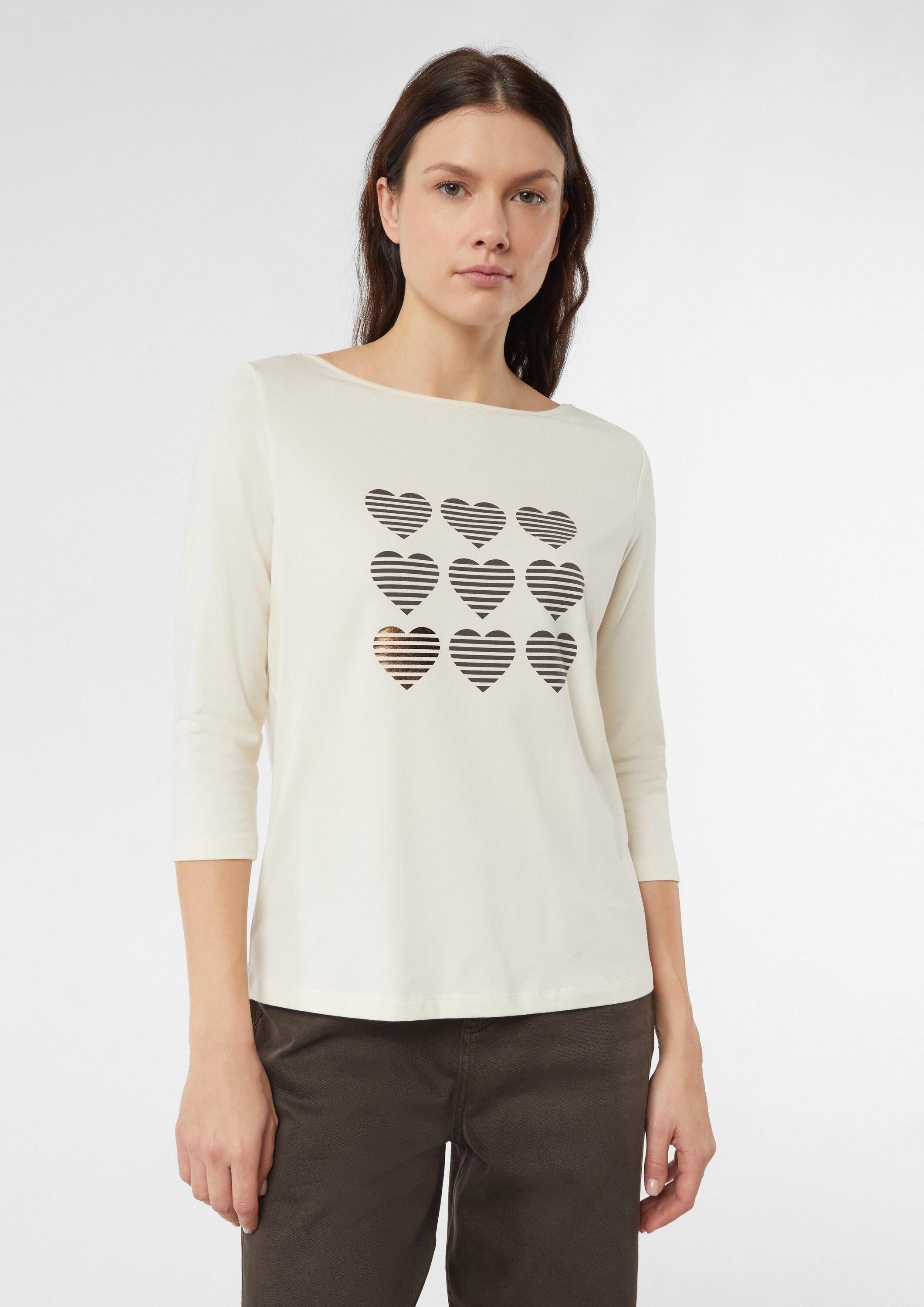 comma 3/4-Arm-Shirt T-Shirt T-Shirt mit 3/4-Ärmeln und Print günstig online kaufen