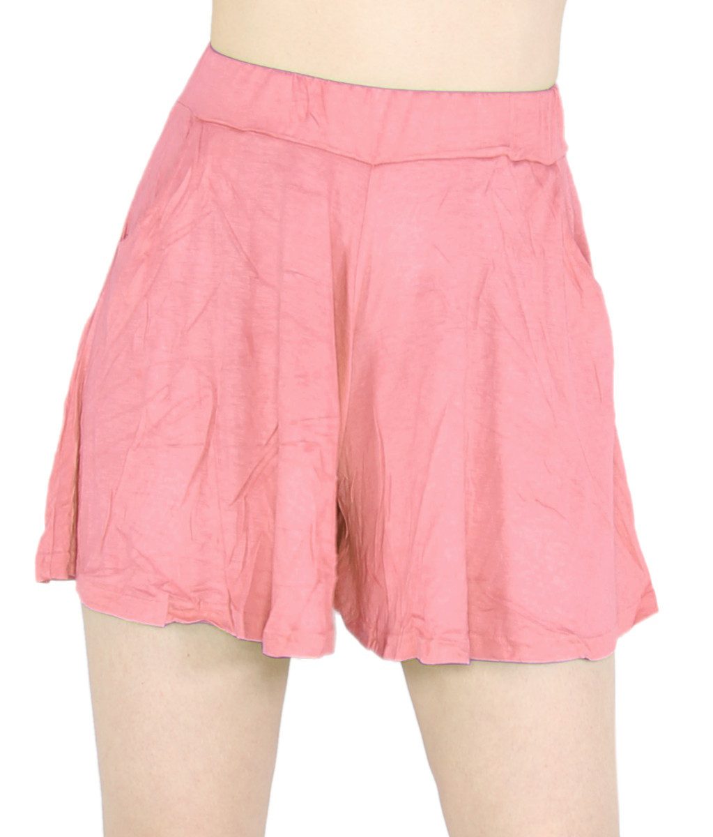 dy_mode Strandshorts Damen Hosenrock-Shorts mit Gummibund & Taschen Hotpants in Unifarben mit elastischem Bund, in Unifarbe