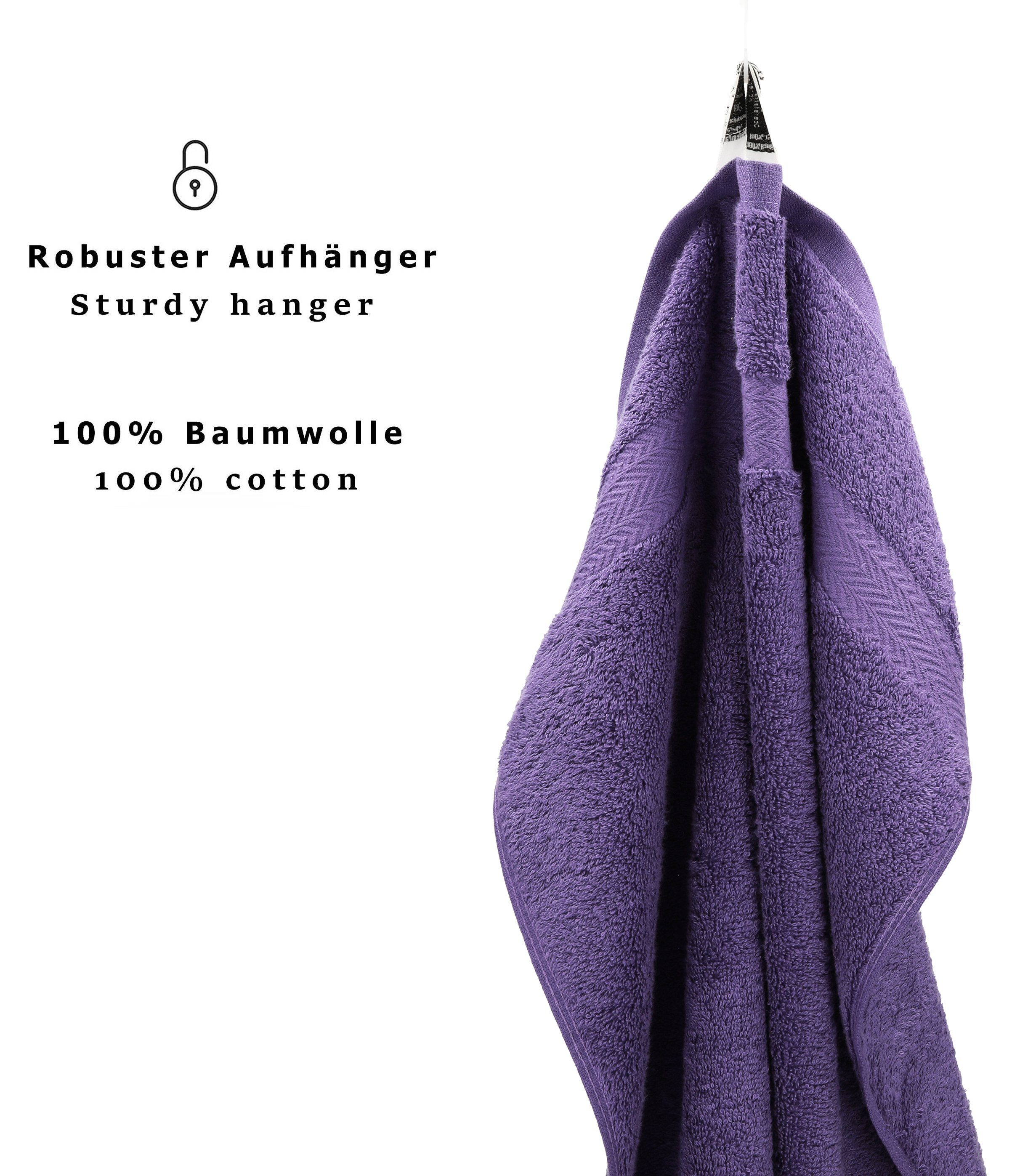 Betz Gästehandtücher 20 er Gästetuch-Set Premium 30x50 cm Farbe lila, 100% Baumwolle