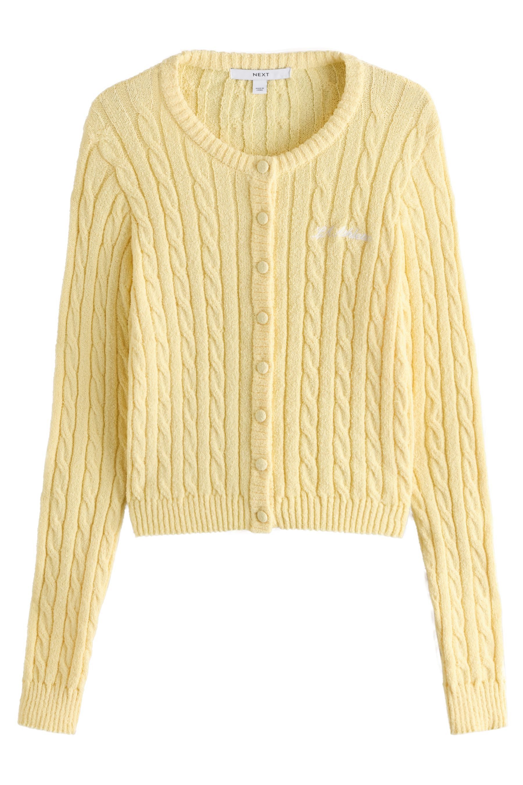Next Strickjacke Strickjacke aus Frottee mit schmalem Zopfmuster (1-tlg)